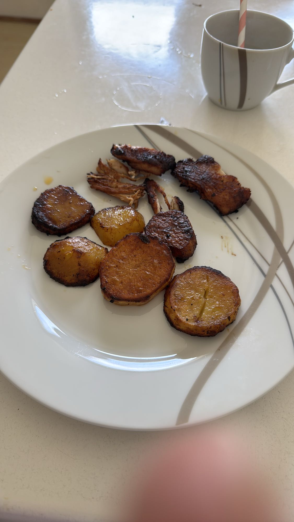 Roasted potatoes and chicken