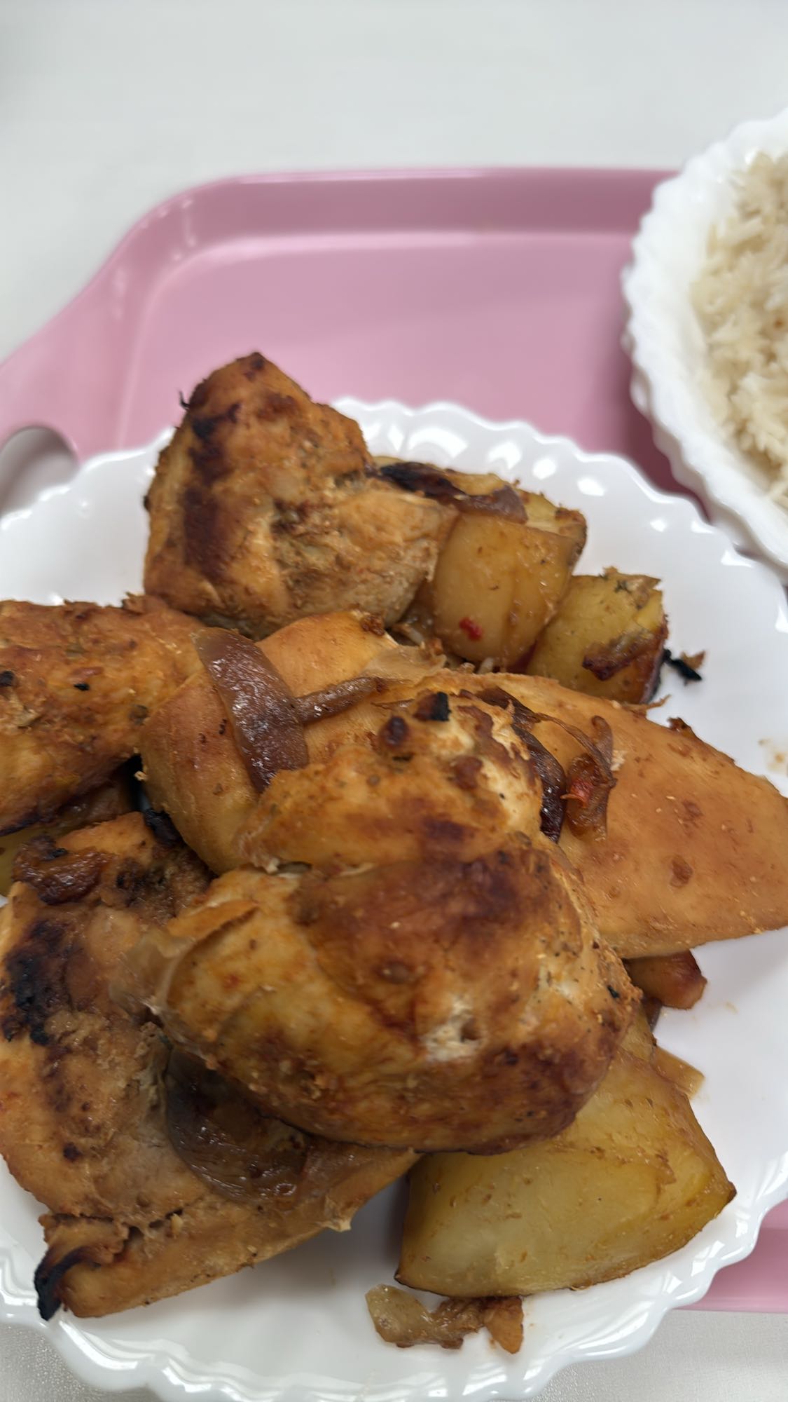 Ovnsbakt kylling og potet