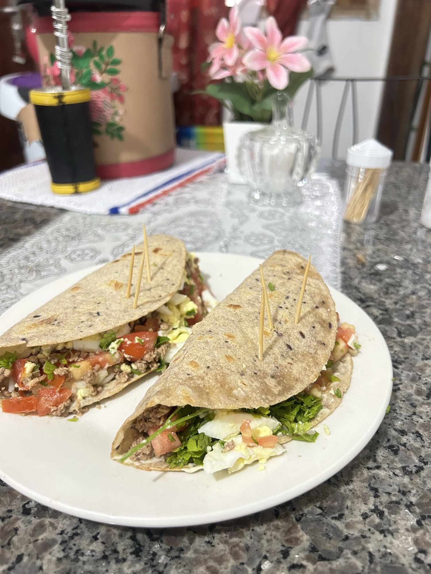 Tacos de carne y verduras