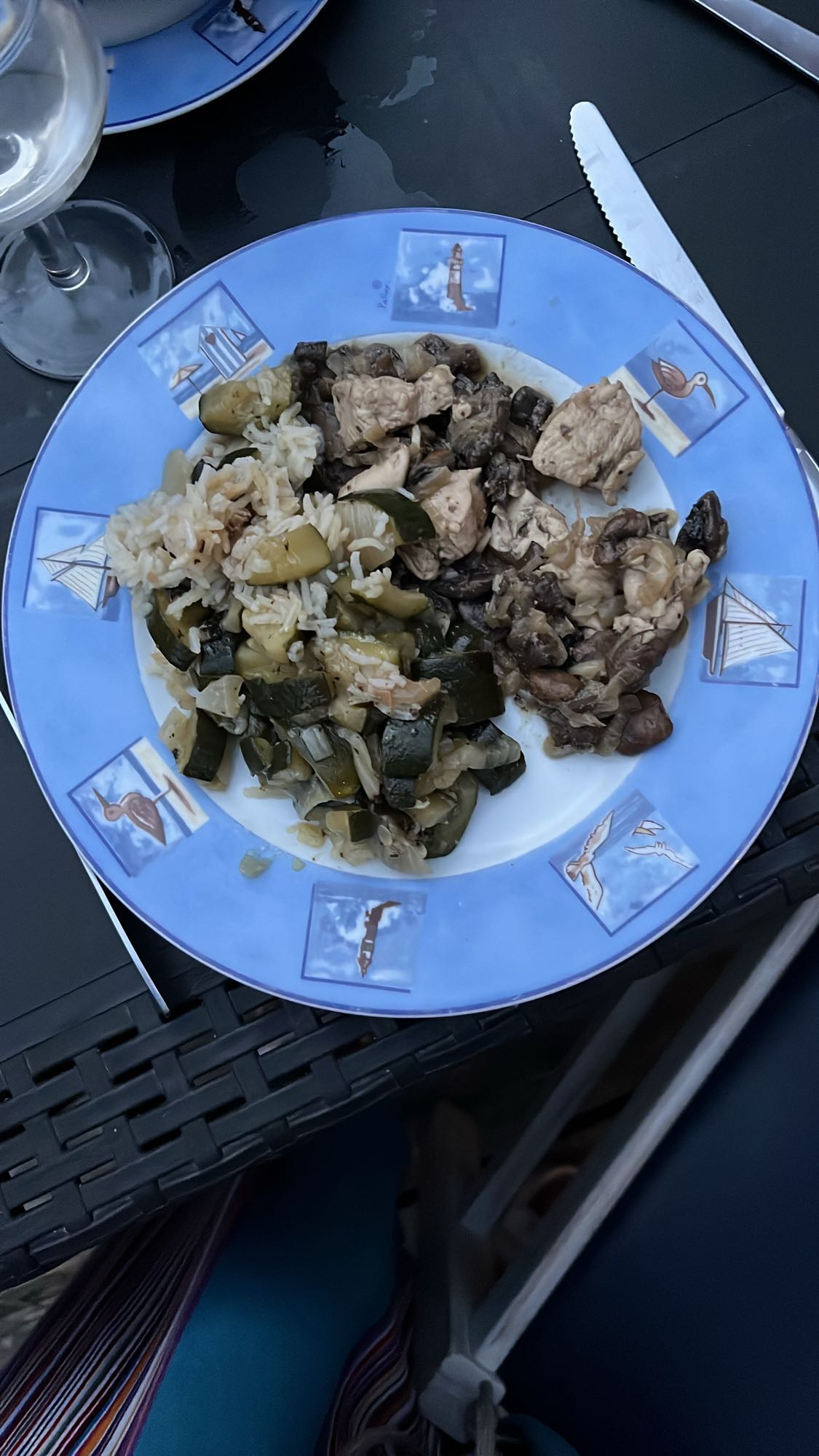 Poulet légumes et riz