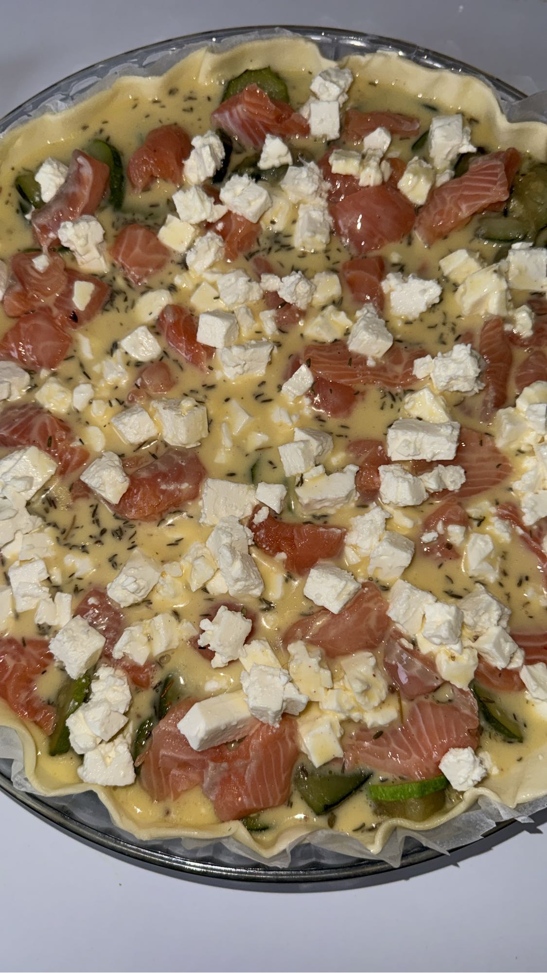 Quiche saumon courgette