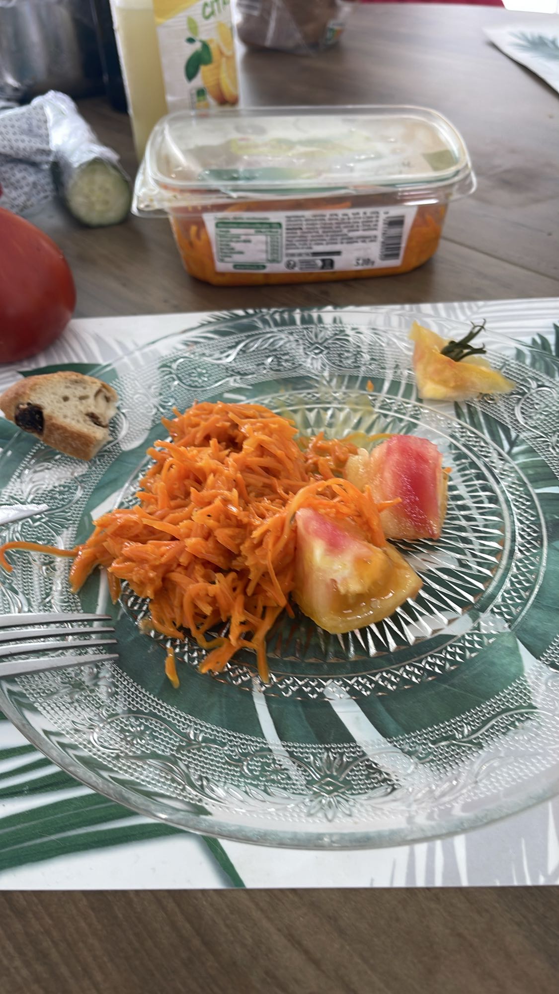 Salade carotte tomate pain