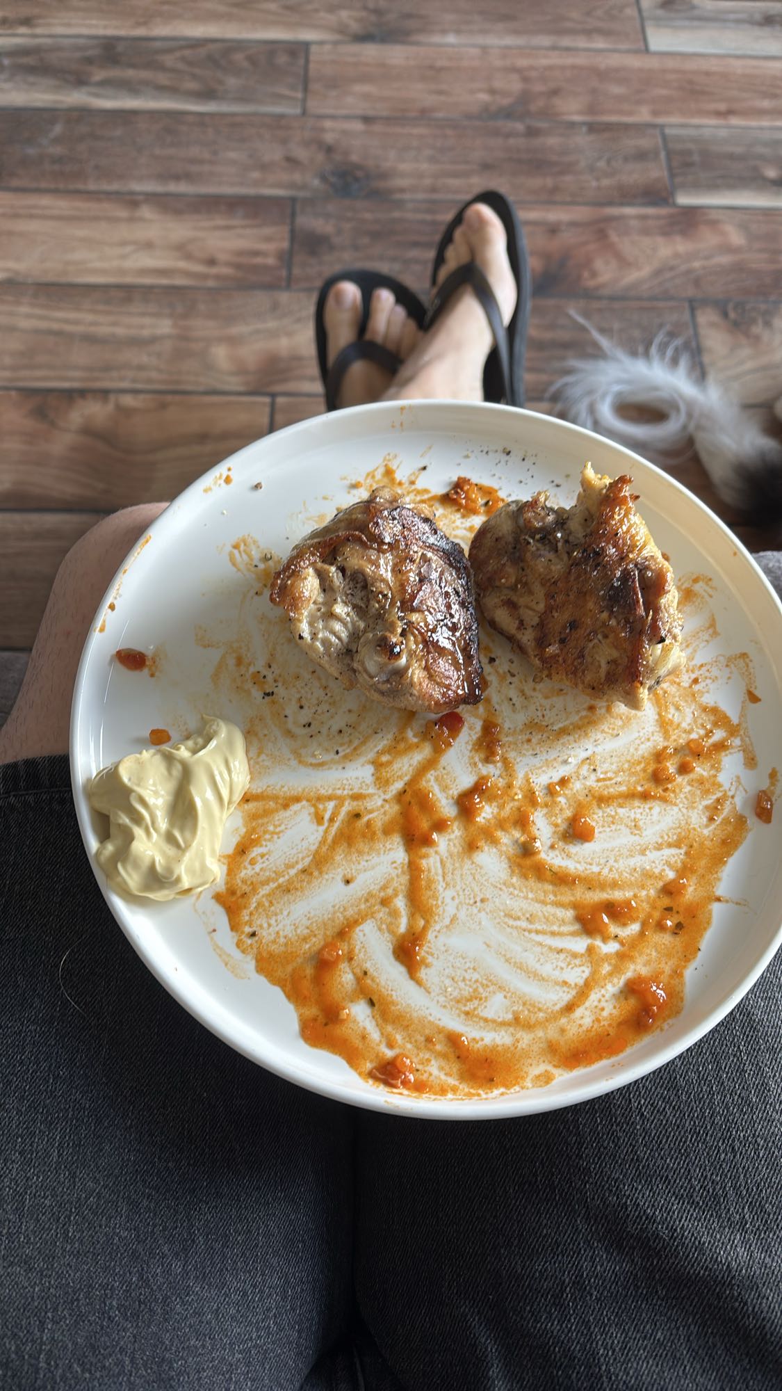 Poulet rôti et mayonnaise