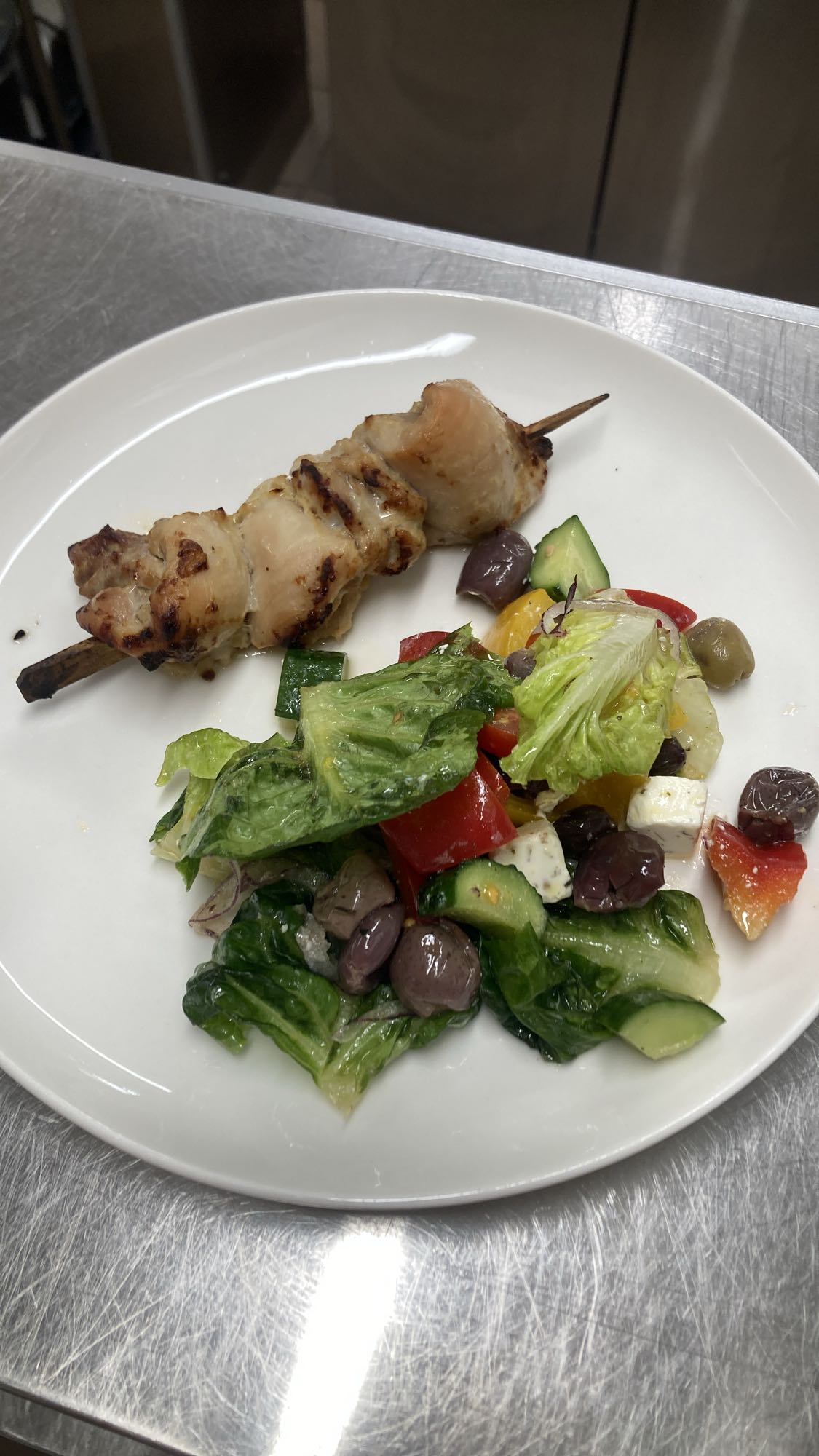 Chicken Skewer with Greek Salad