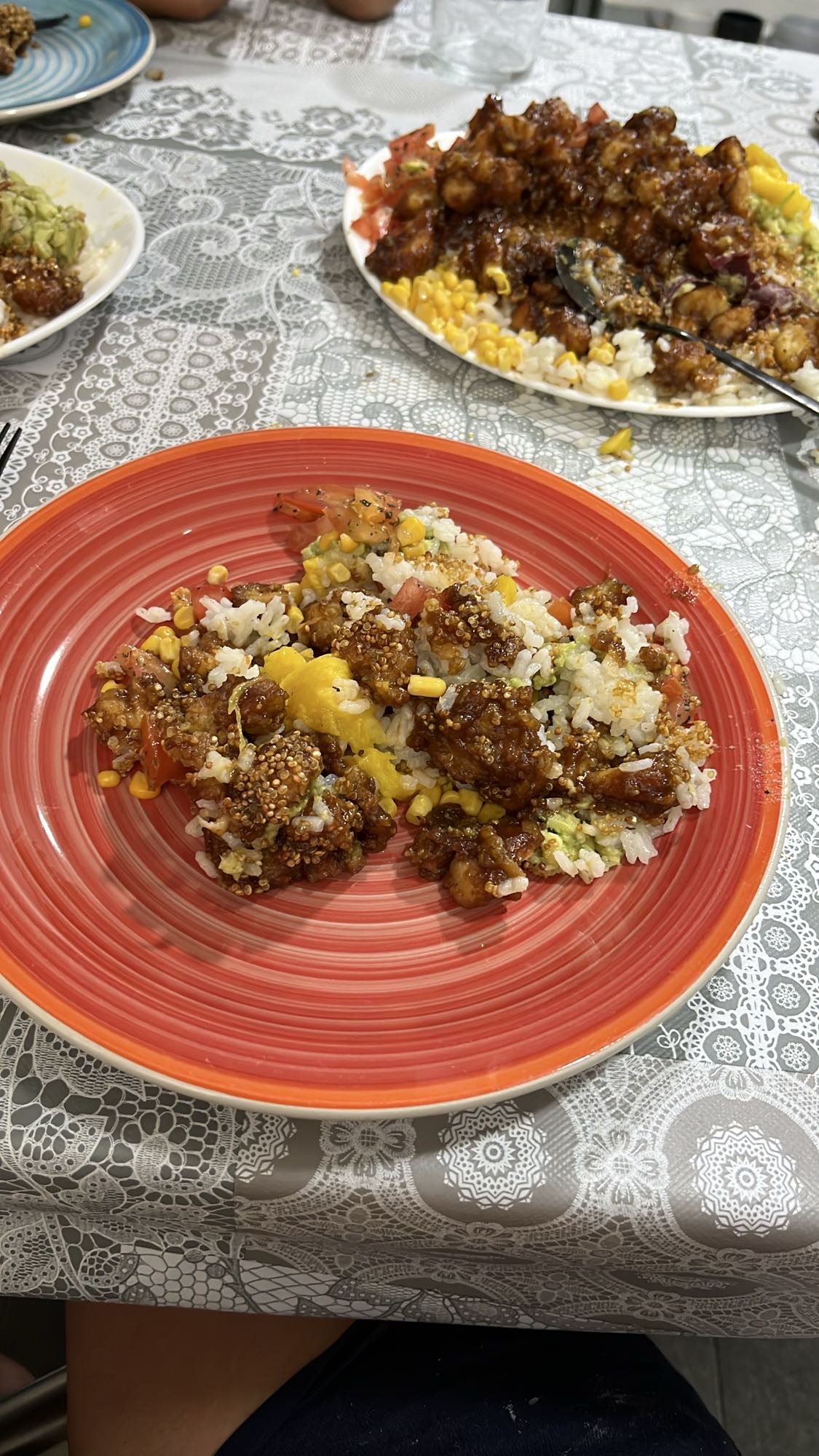 pollo crujiente con arroz