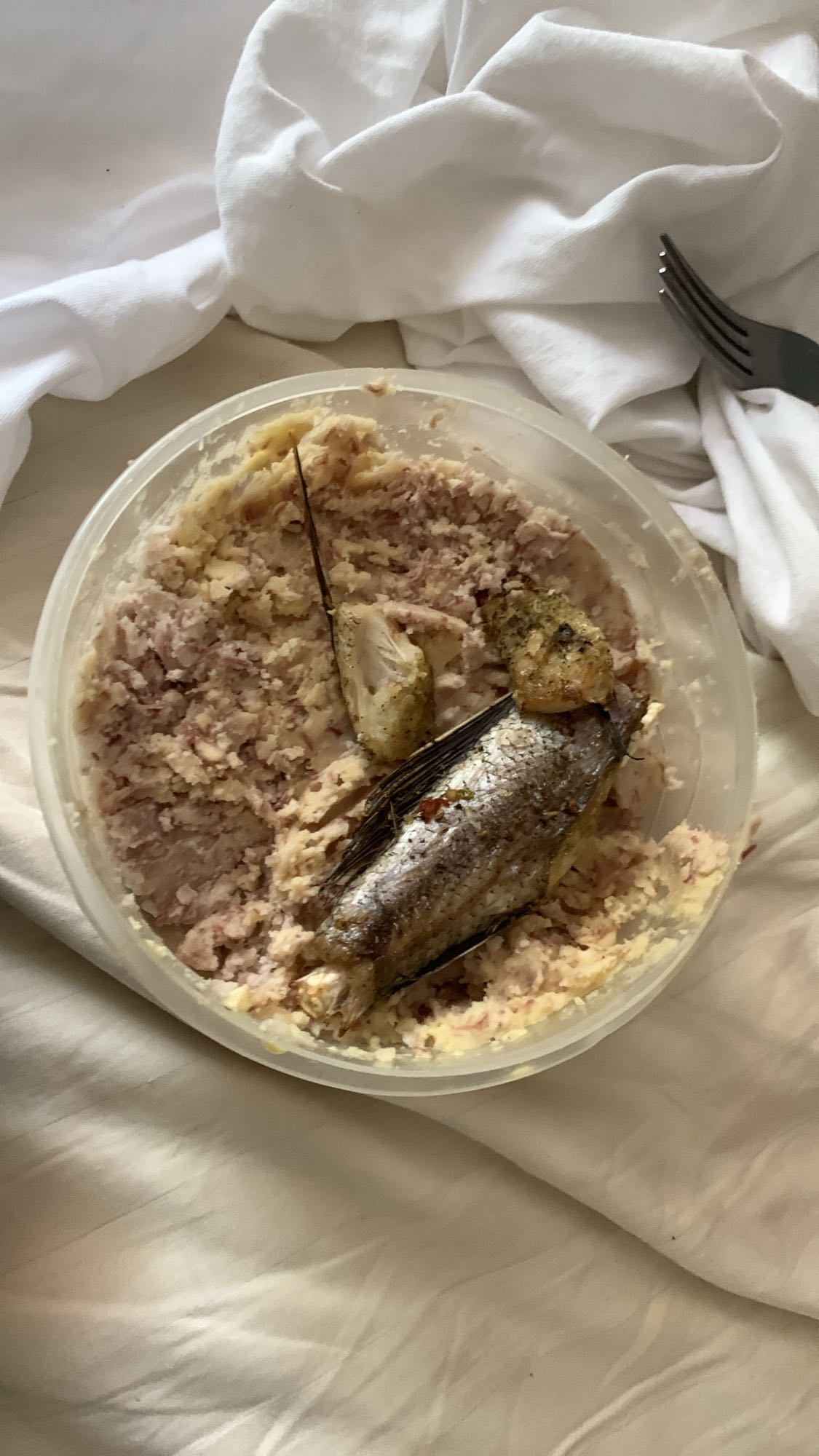 Puré de yuca con pescado