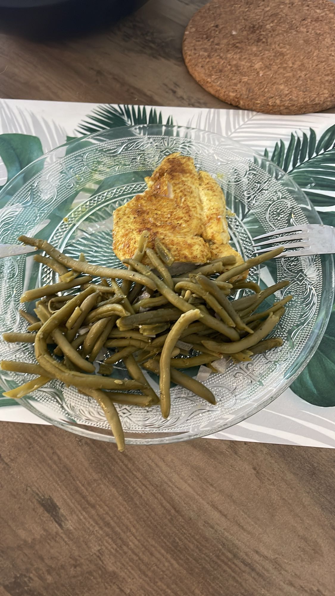 Poulet et haricots verts