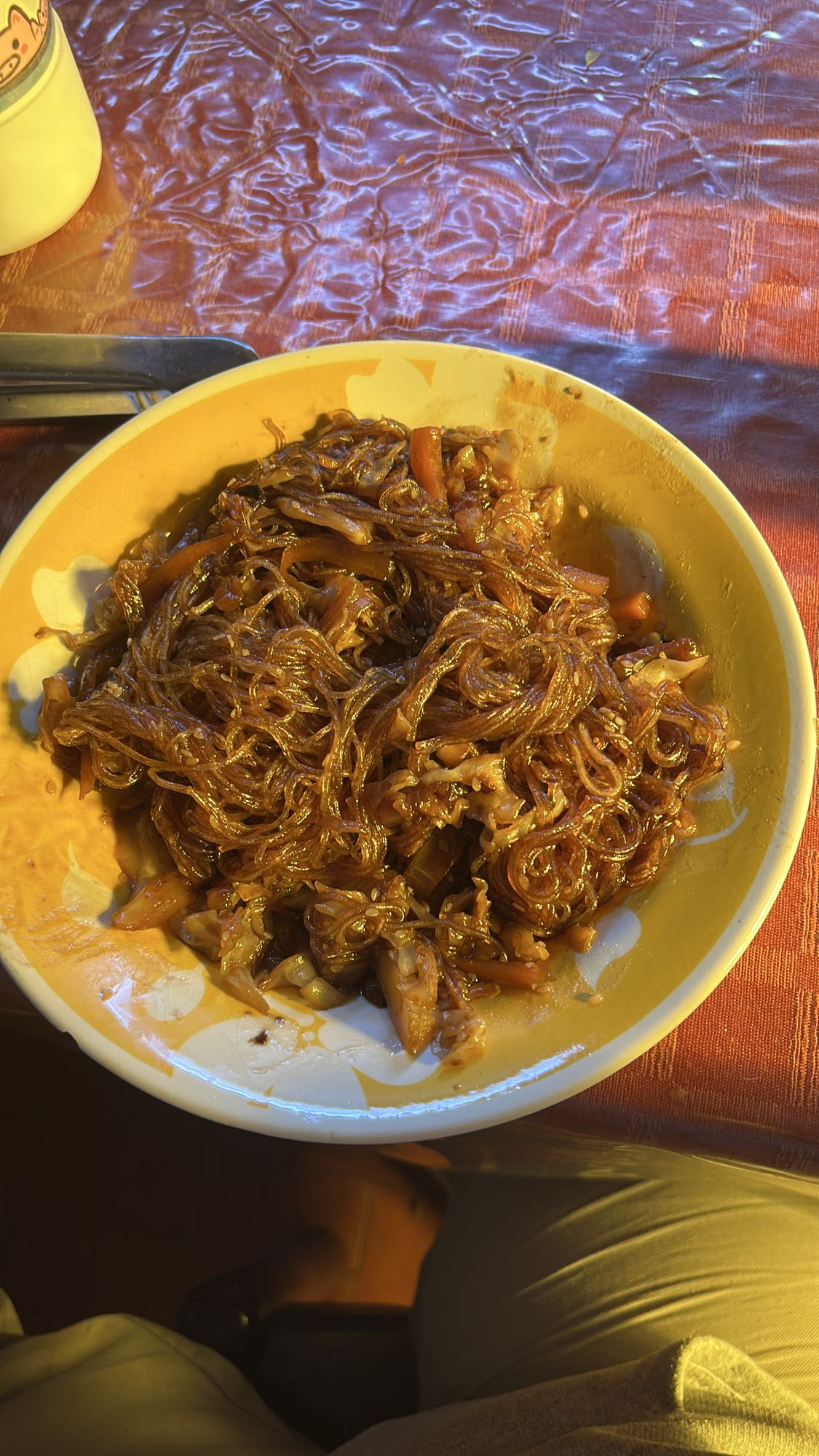 Fideos de vidrio salteados