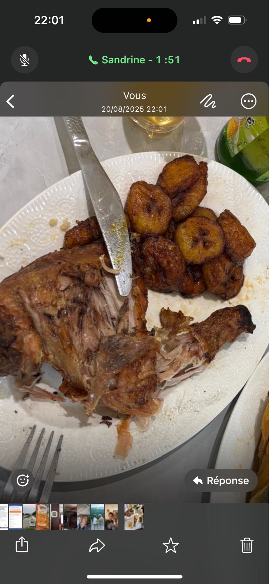 Poulet rôti et bananes