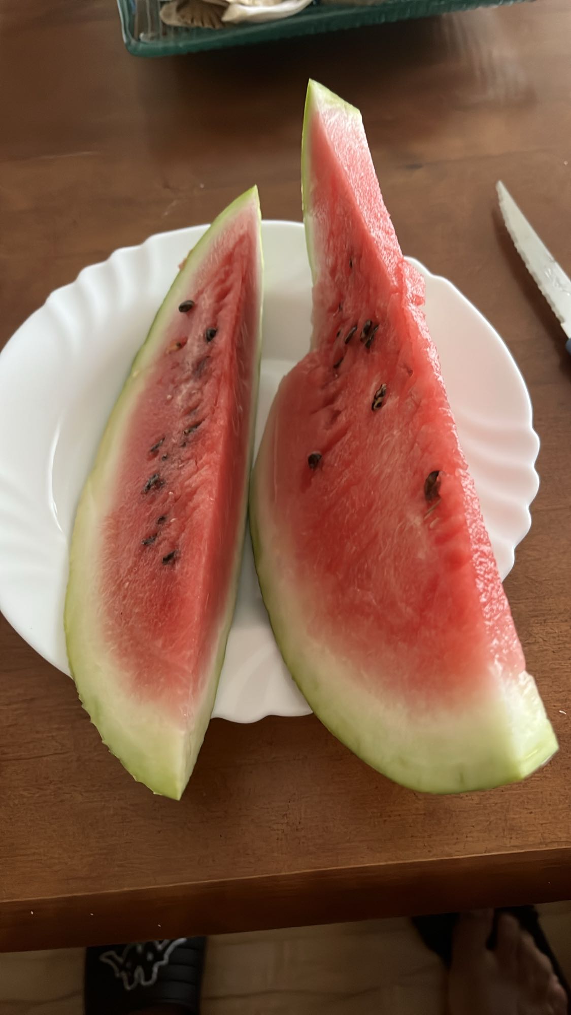 Sandía fresca en rodajas