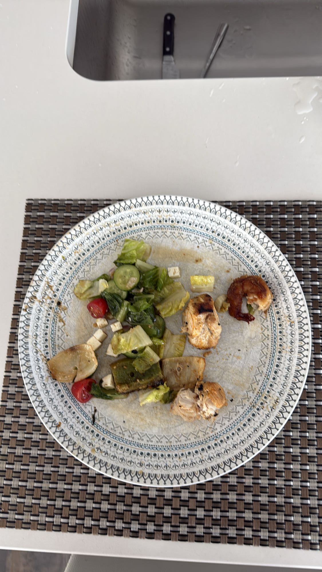 Poulet grillé et salade