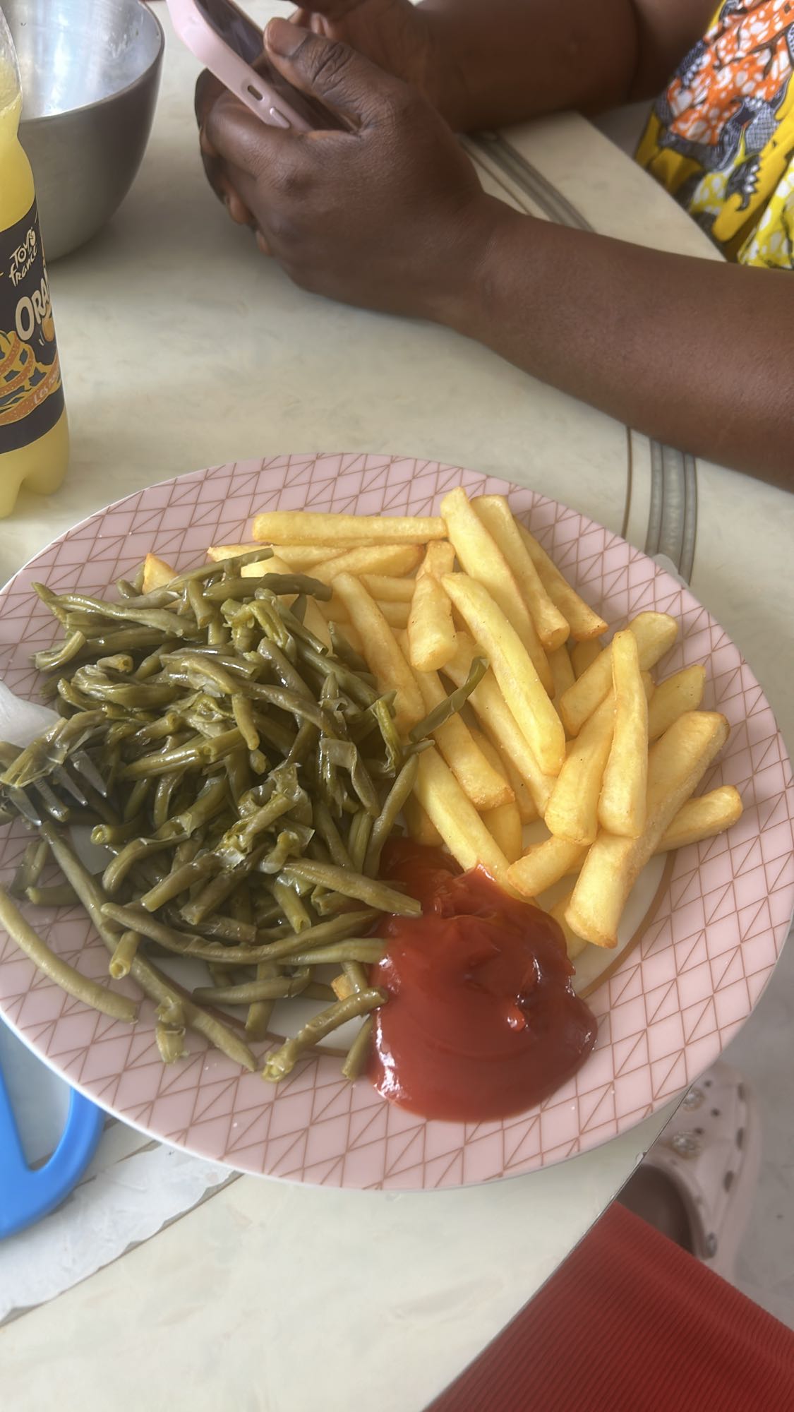 Frites et haricots verts
