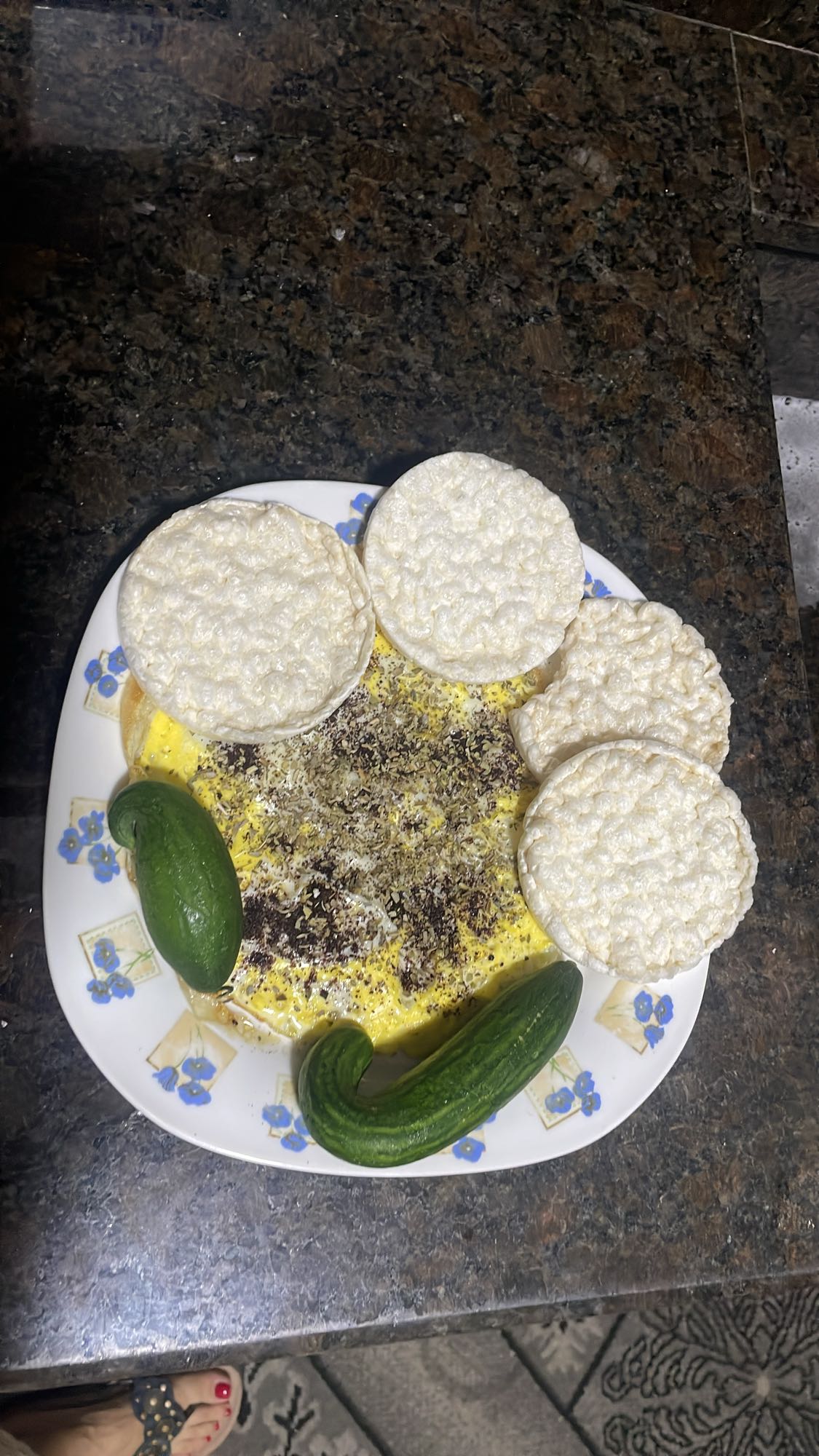 Eggs with rice cakes
