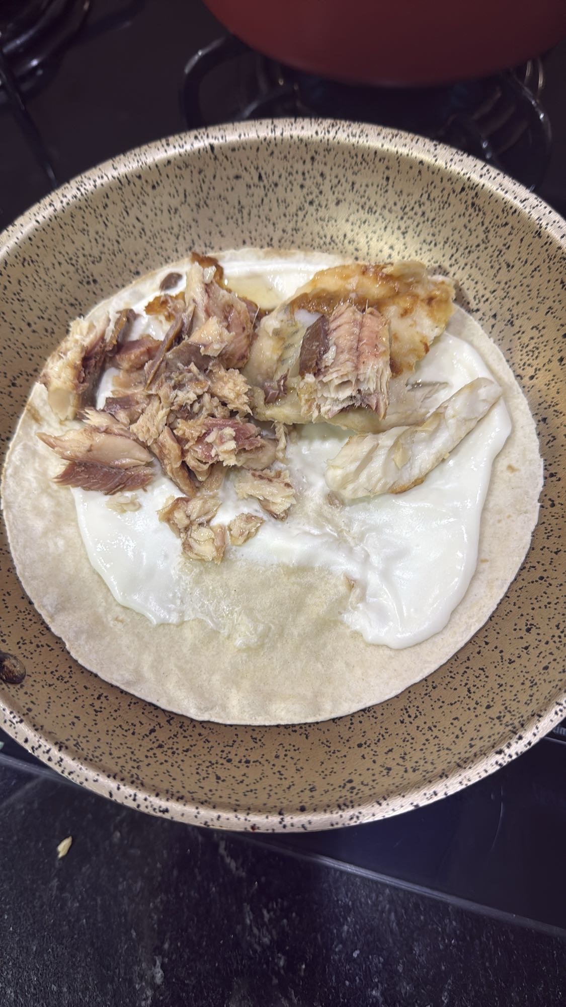 Wrap de peixe e iogurte