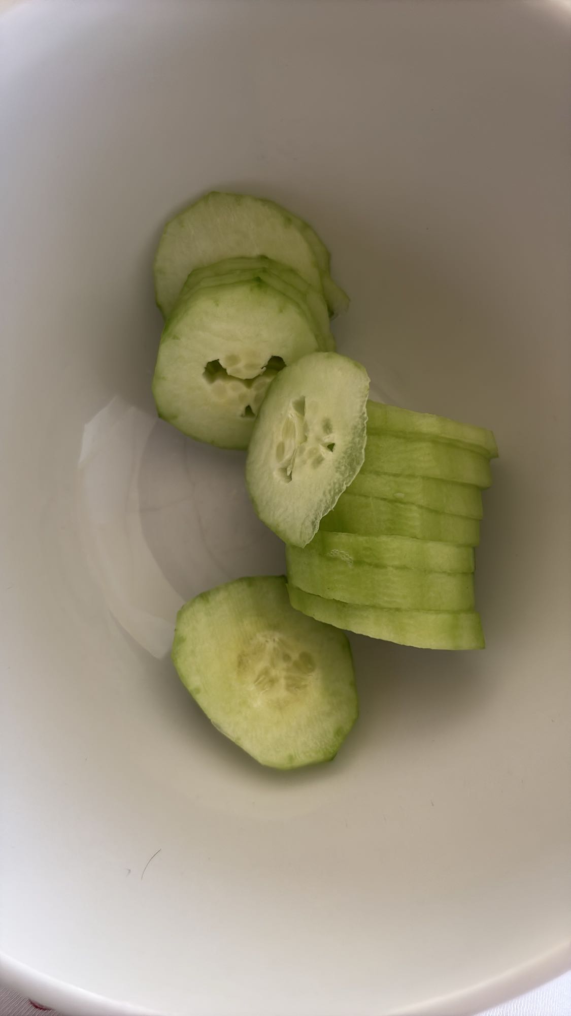 Sliced cucumber bowl