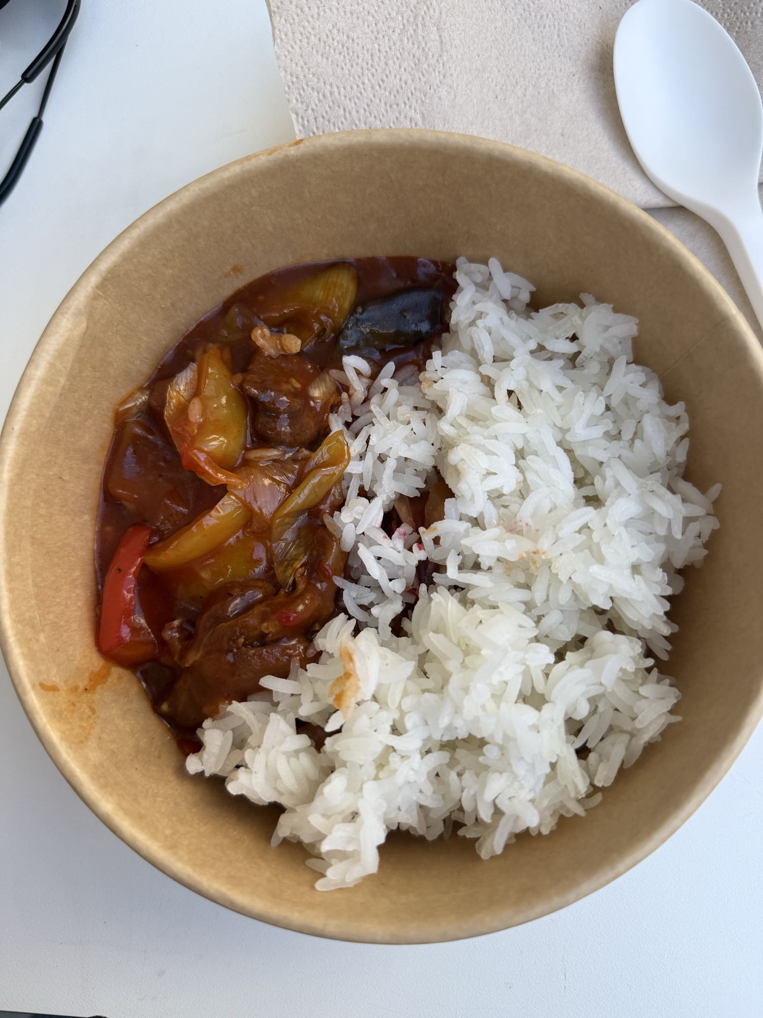 Rice with beef stew