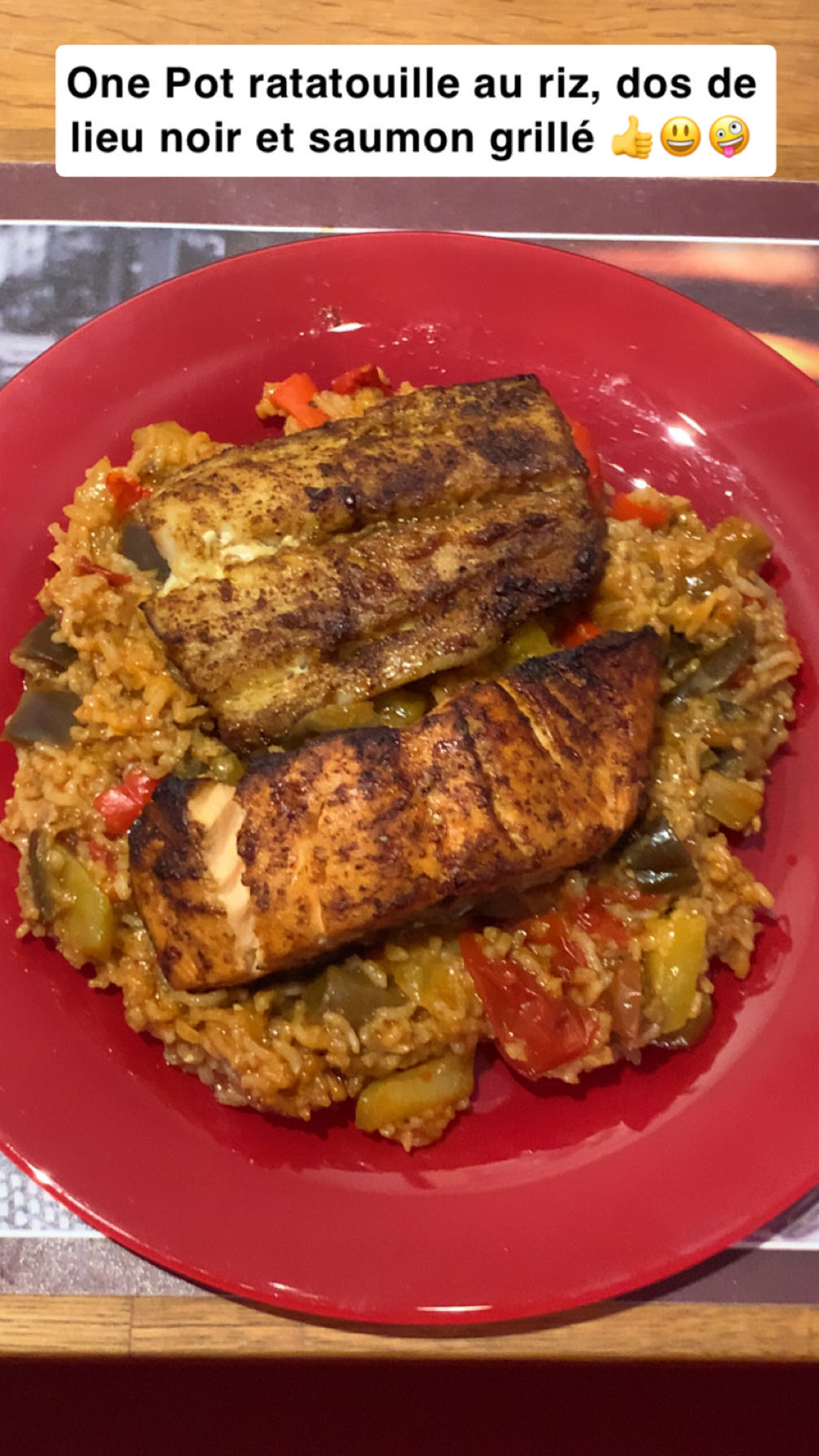 Ratatouille au riz et poisson