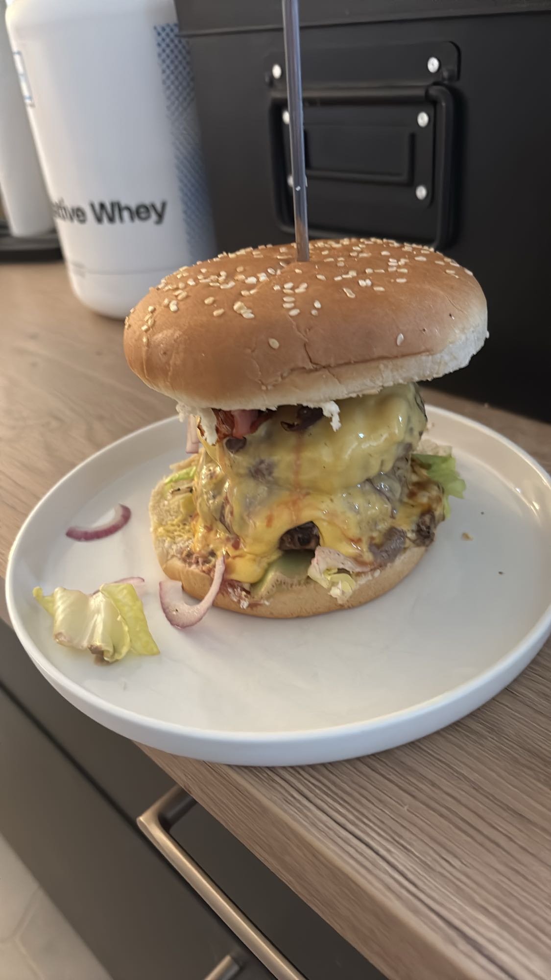 Double cheeseburger maison