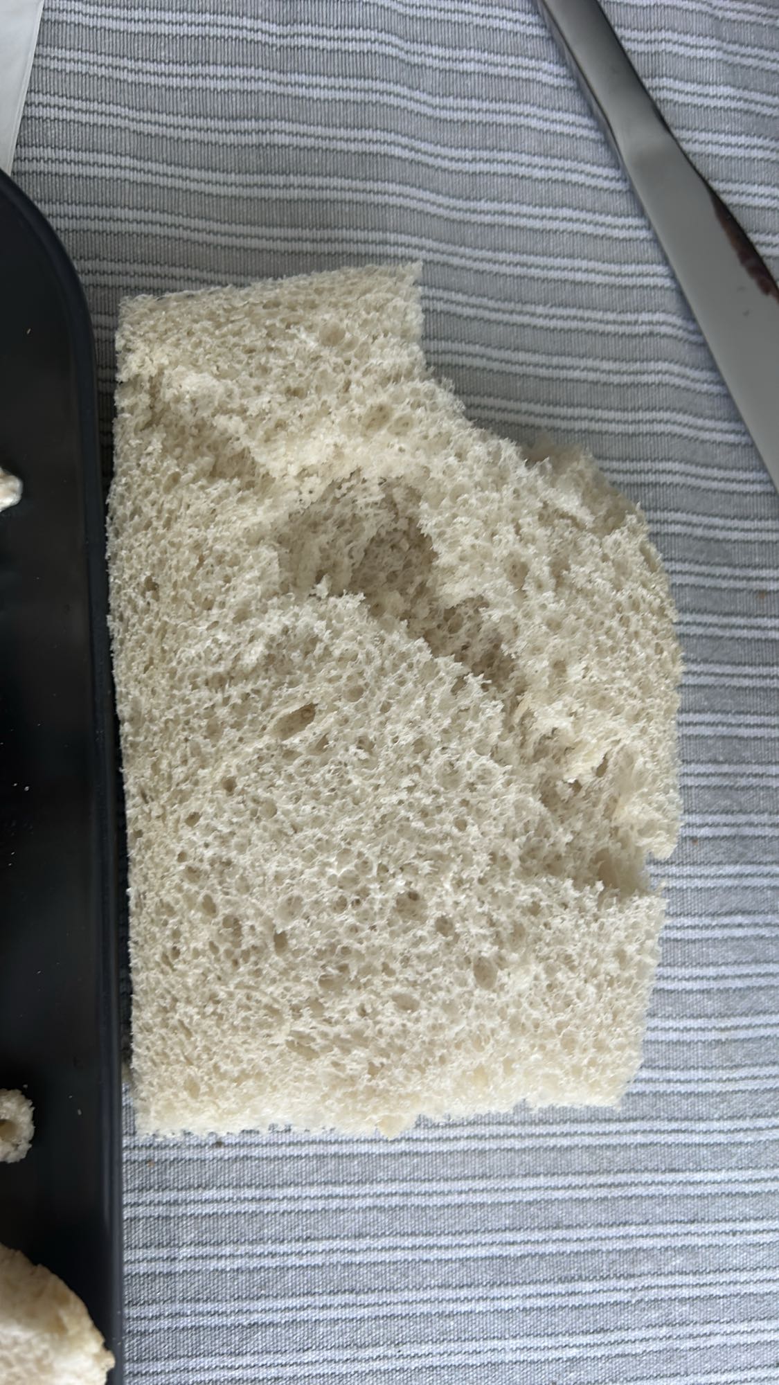 Plain white bread slice