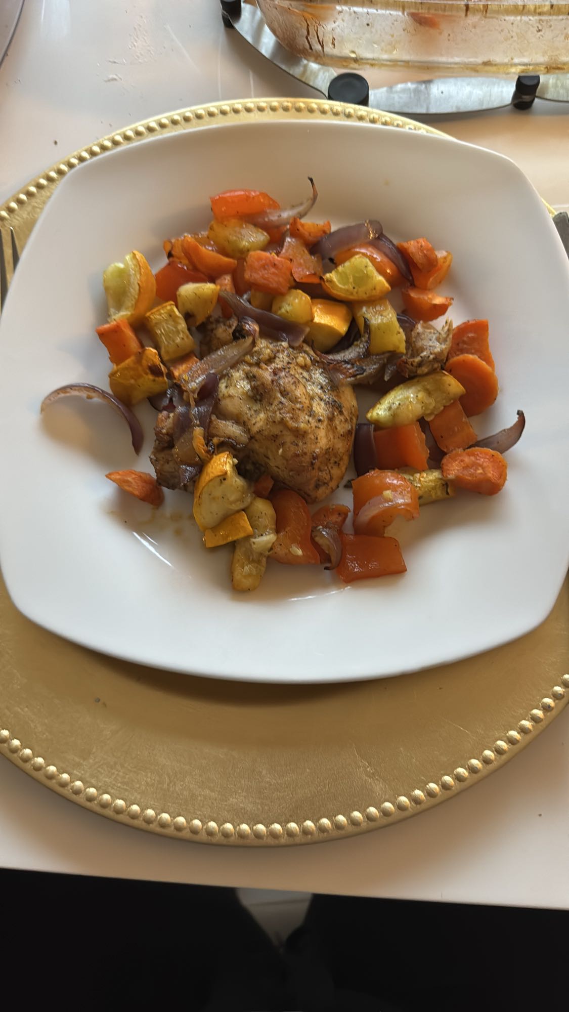 Kip met geroosterde groenten