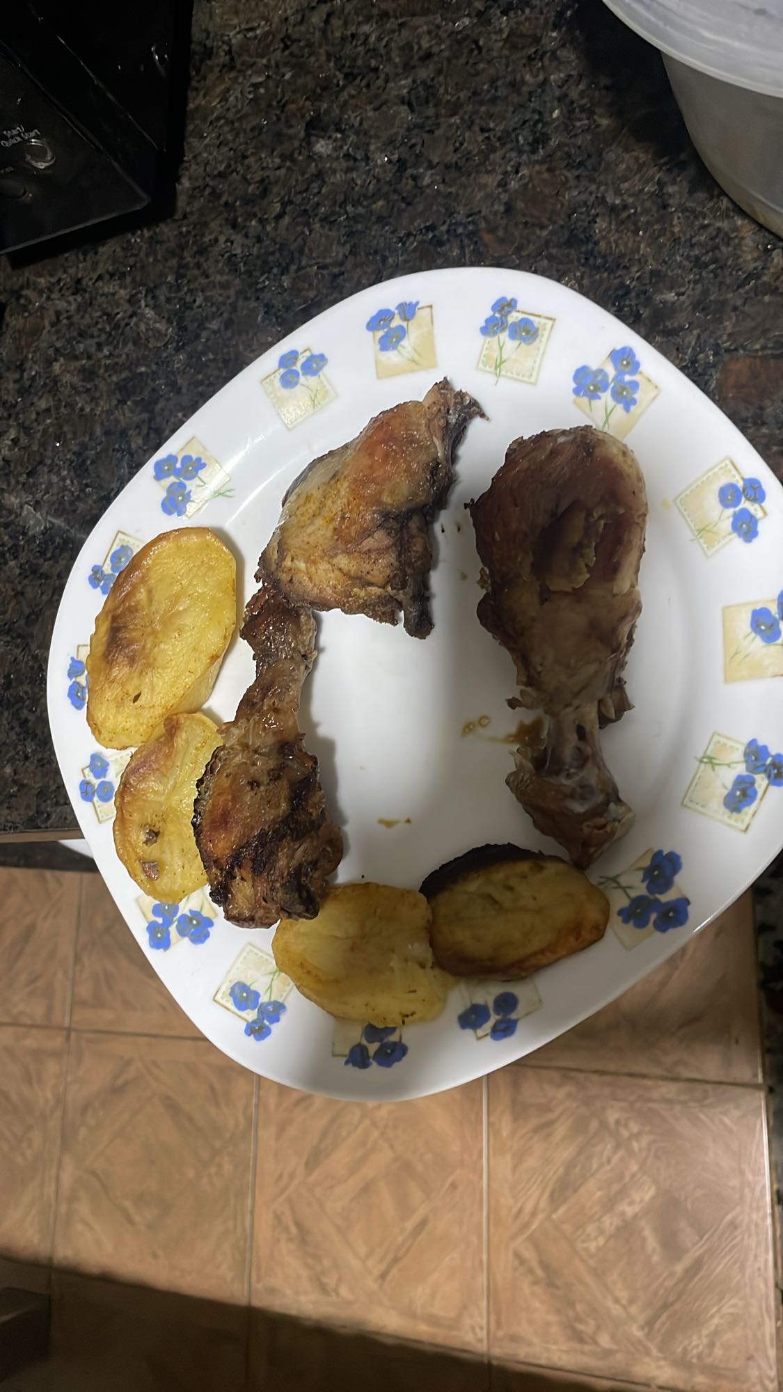 Roast chicken and potatoes