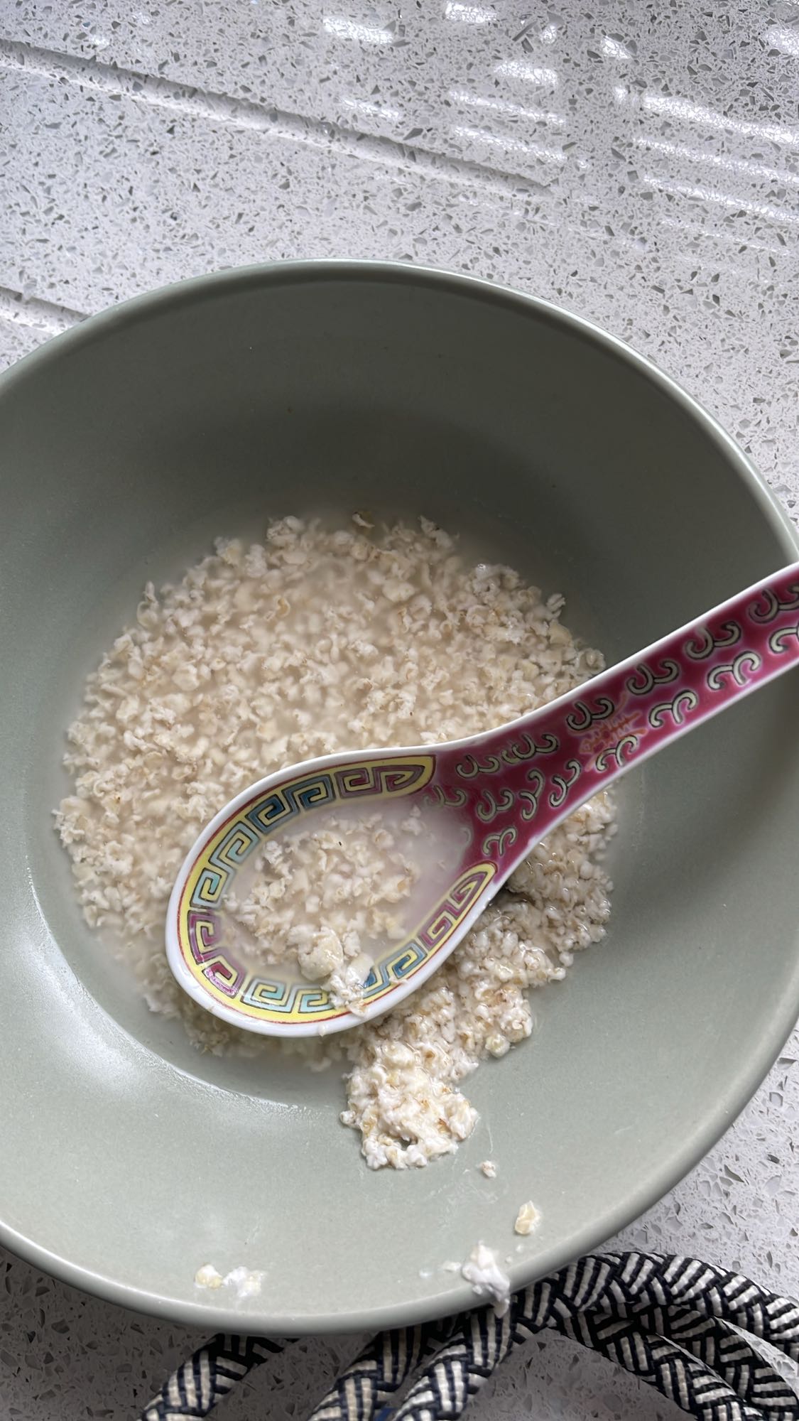 Plain oatmeal with water