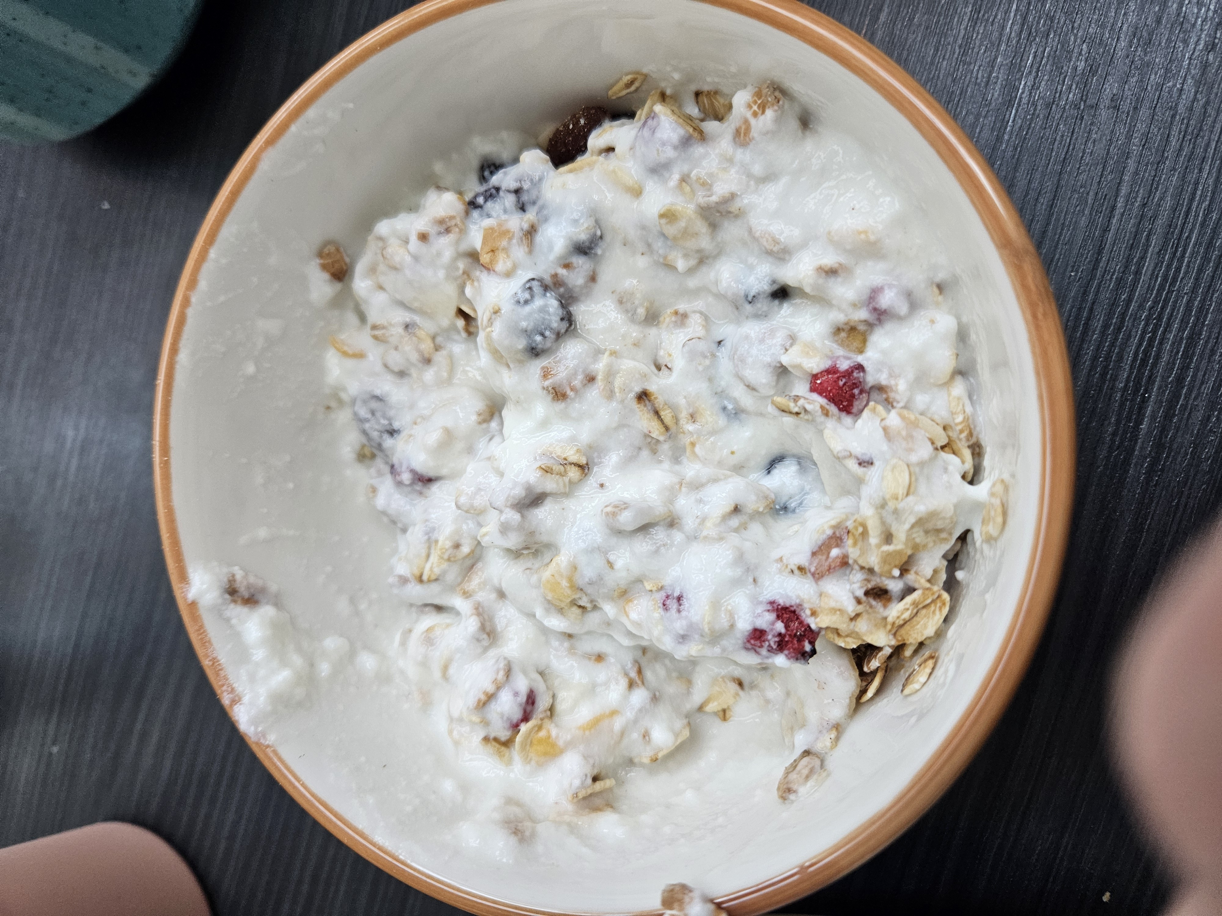 Yogurt Muesli Bowl with Eggs and Veggies