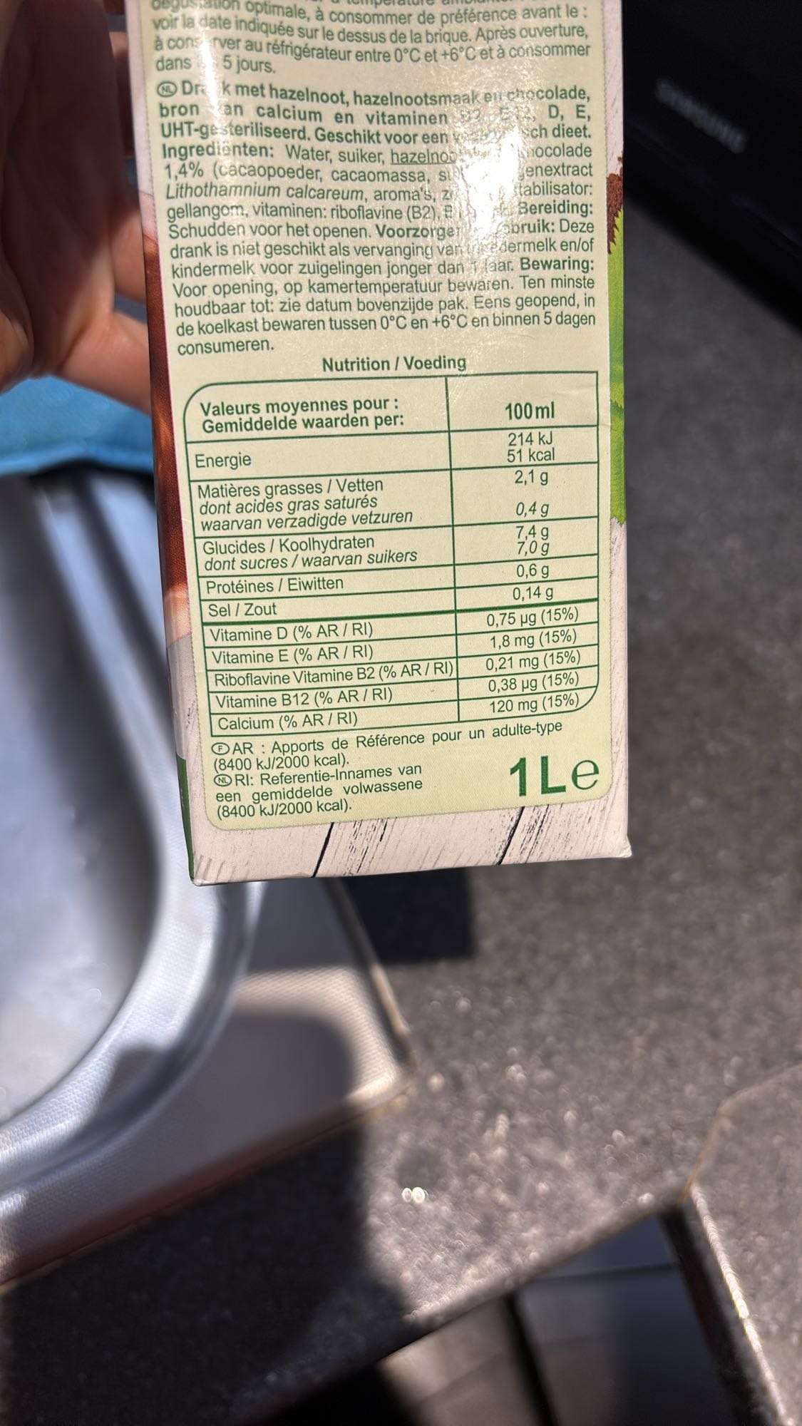 boisson noisette chocolat