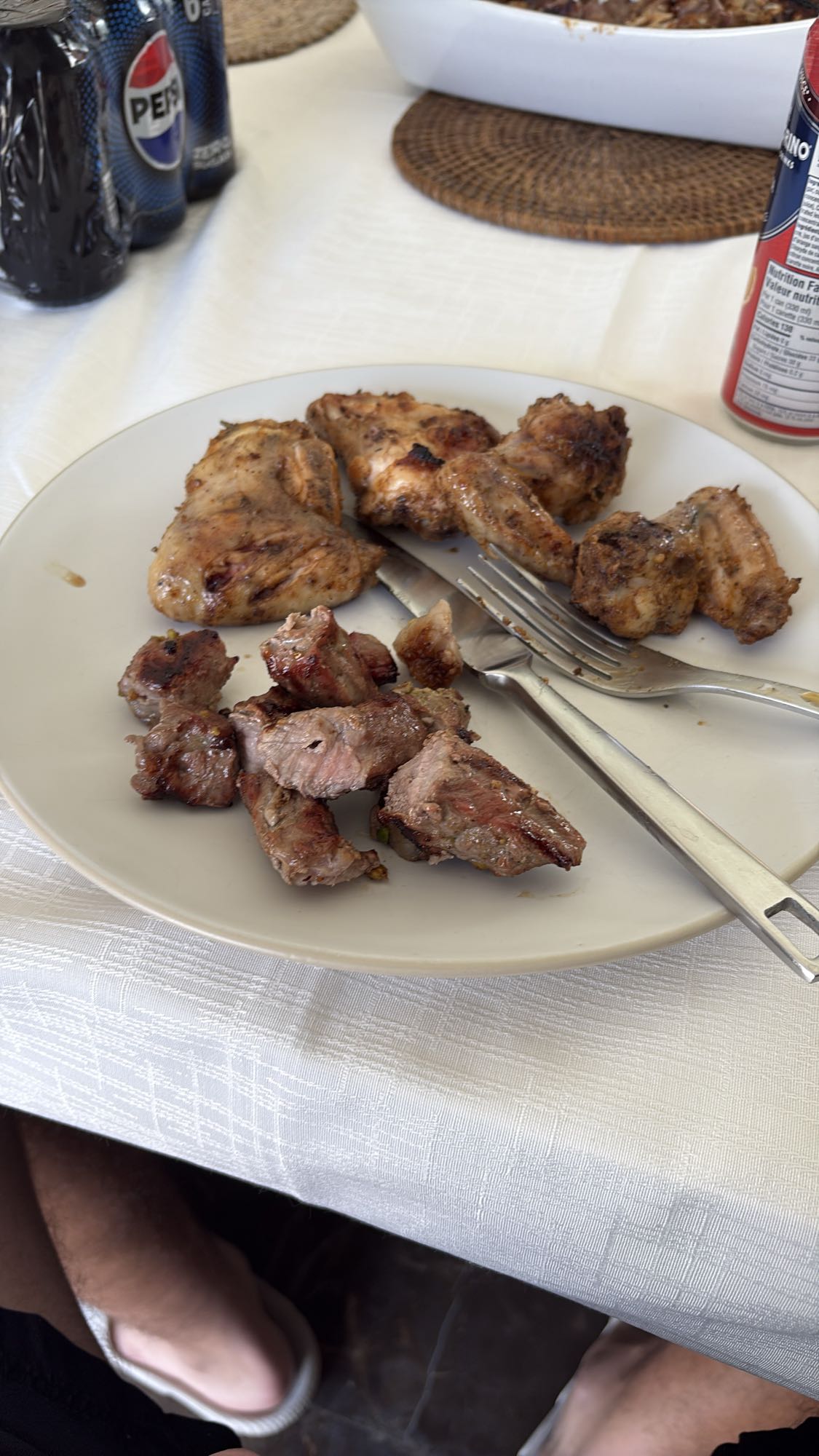 Grilled chicken and beef