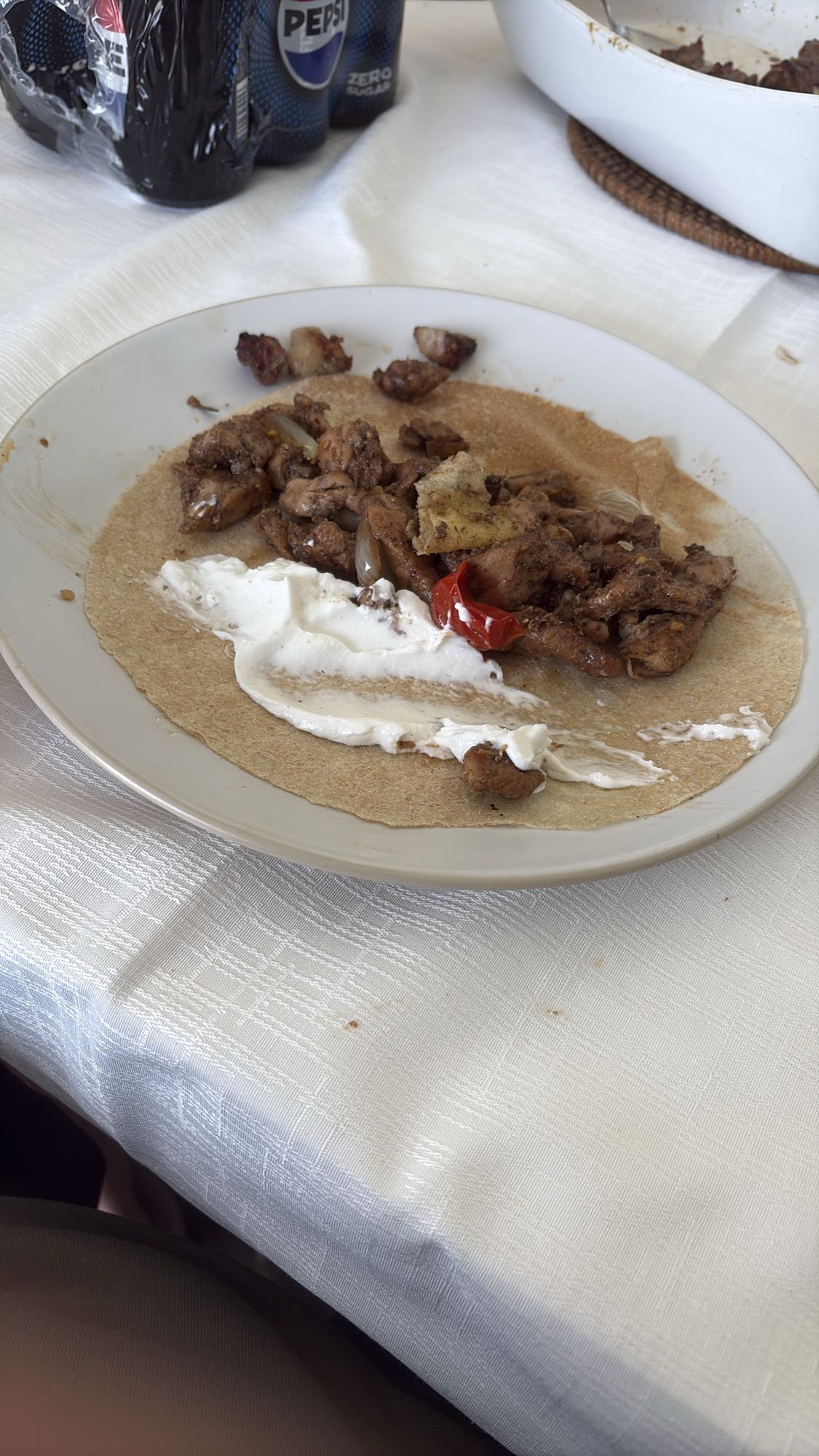 Chicken wrap with yogurt