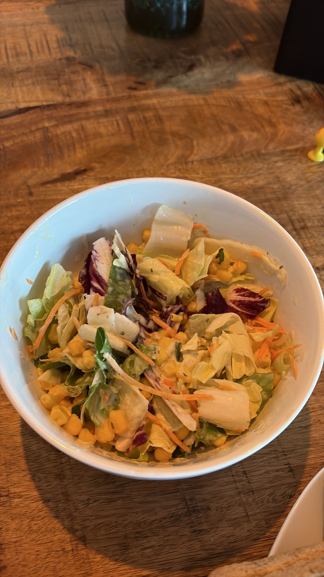 Maïssalade met dressing