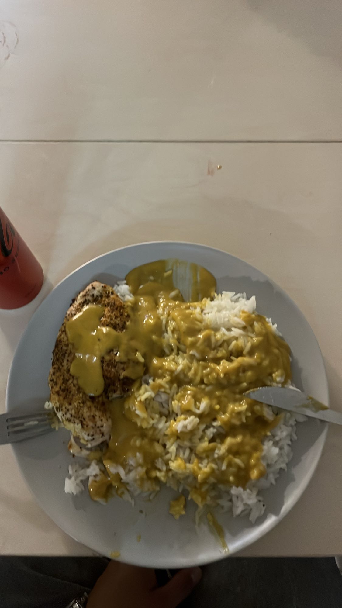 Kyckling med ris och currysås