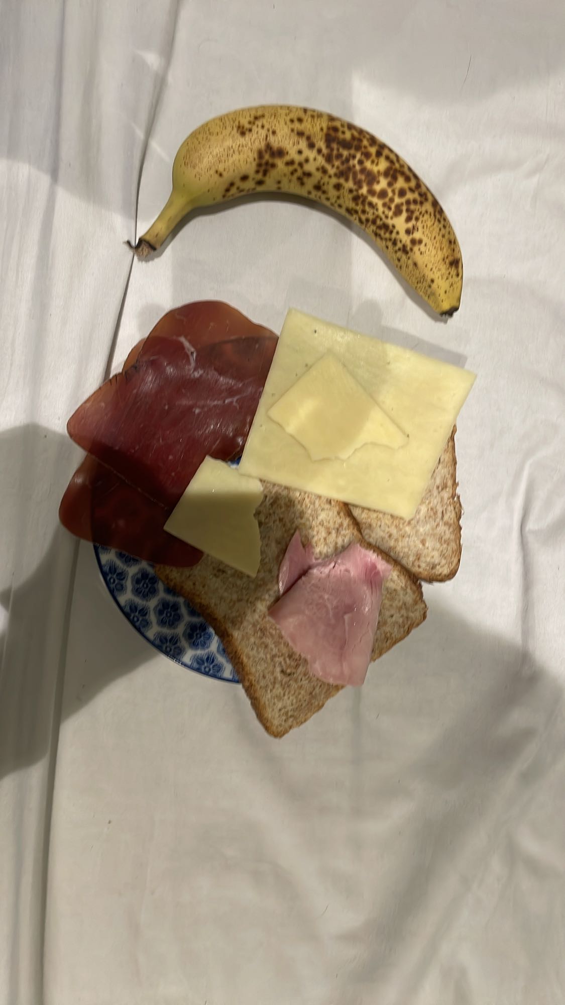 Sandwich mixte et banane