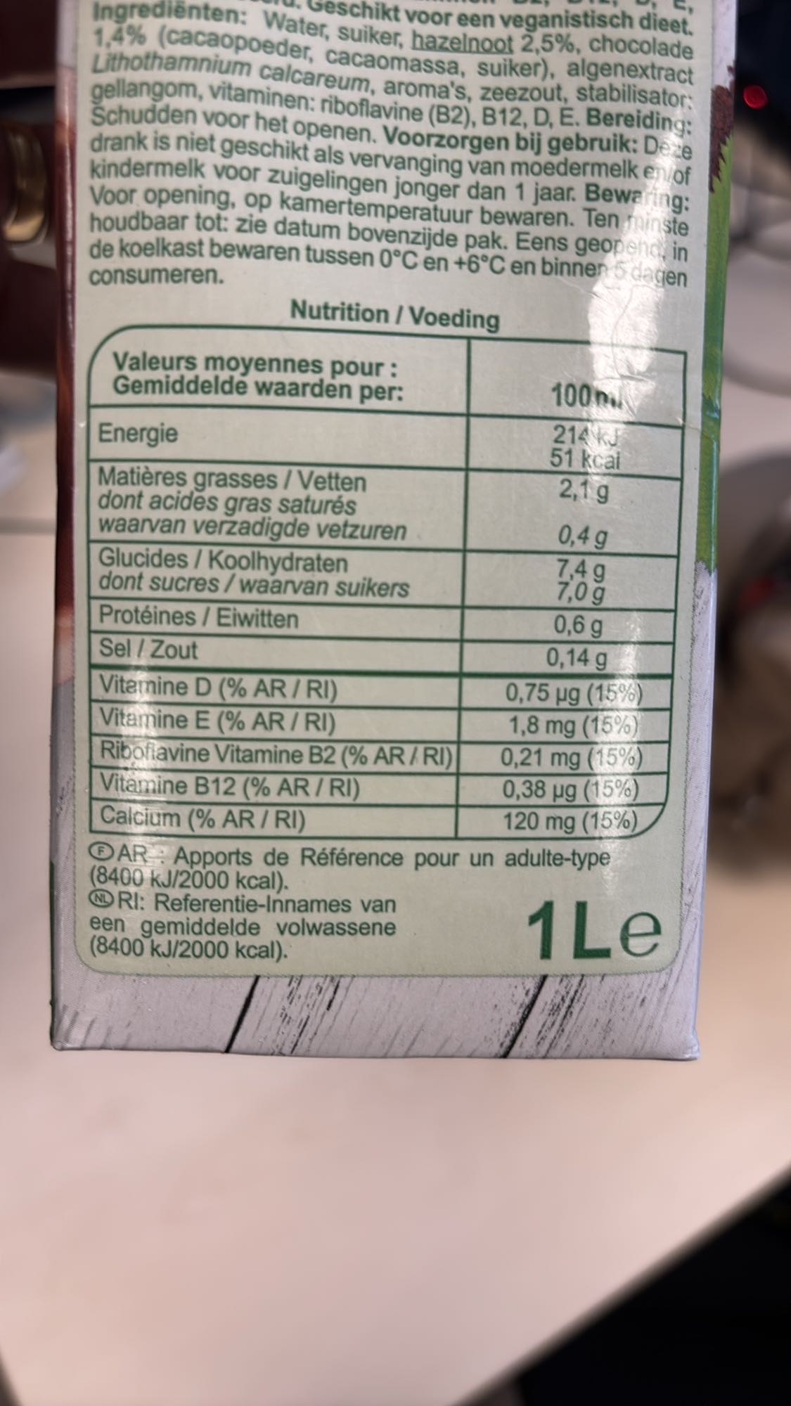 boisson noisette chocolat