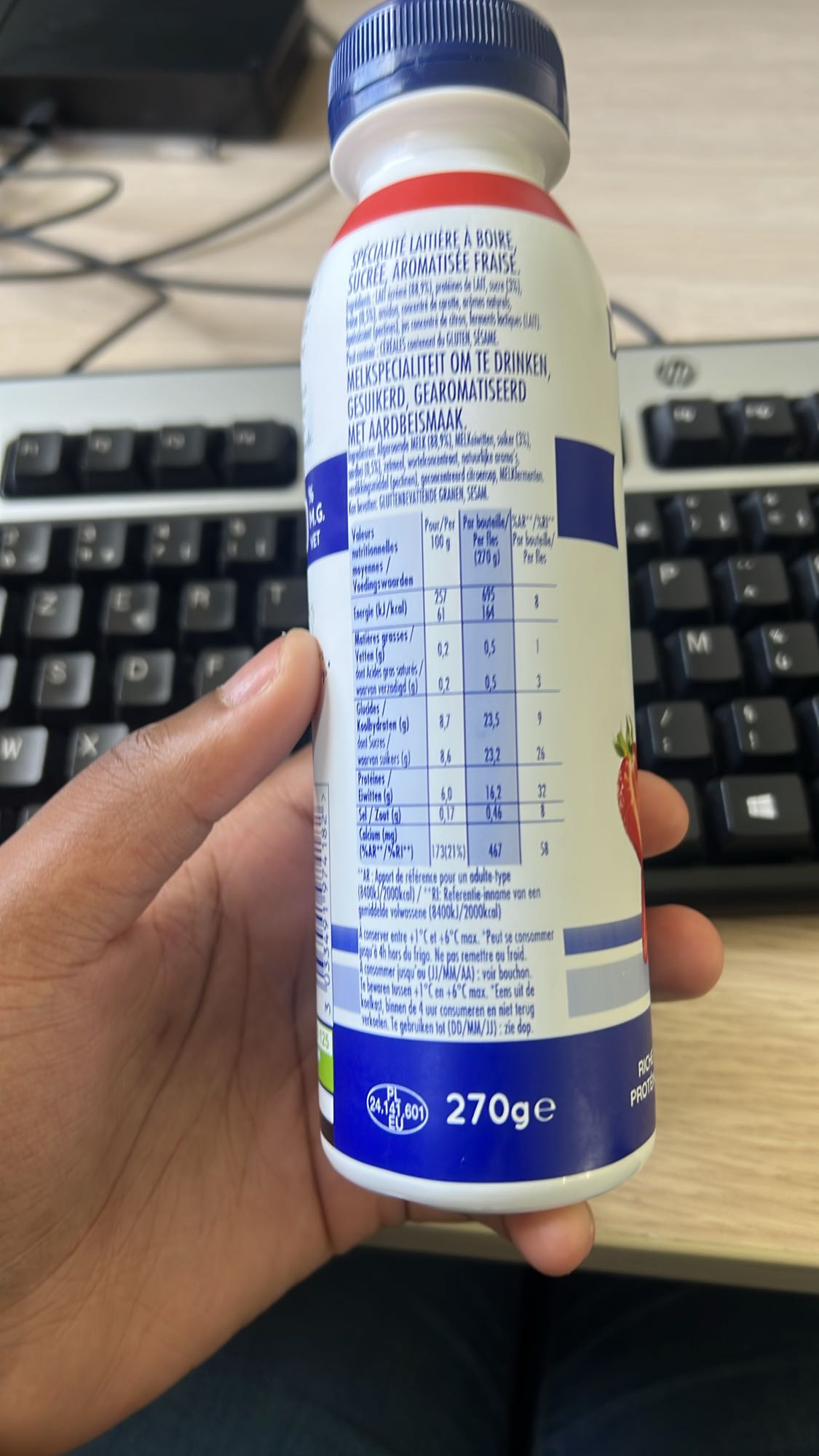 Boisson lactée fraise