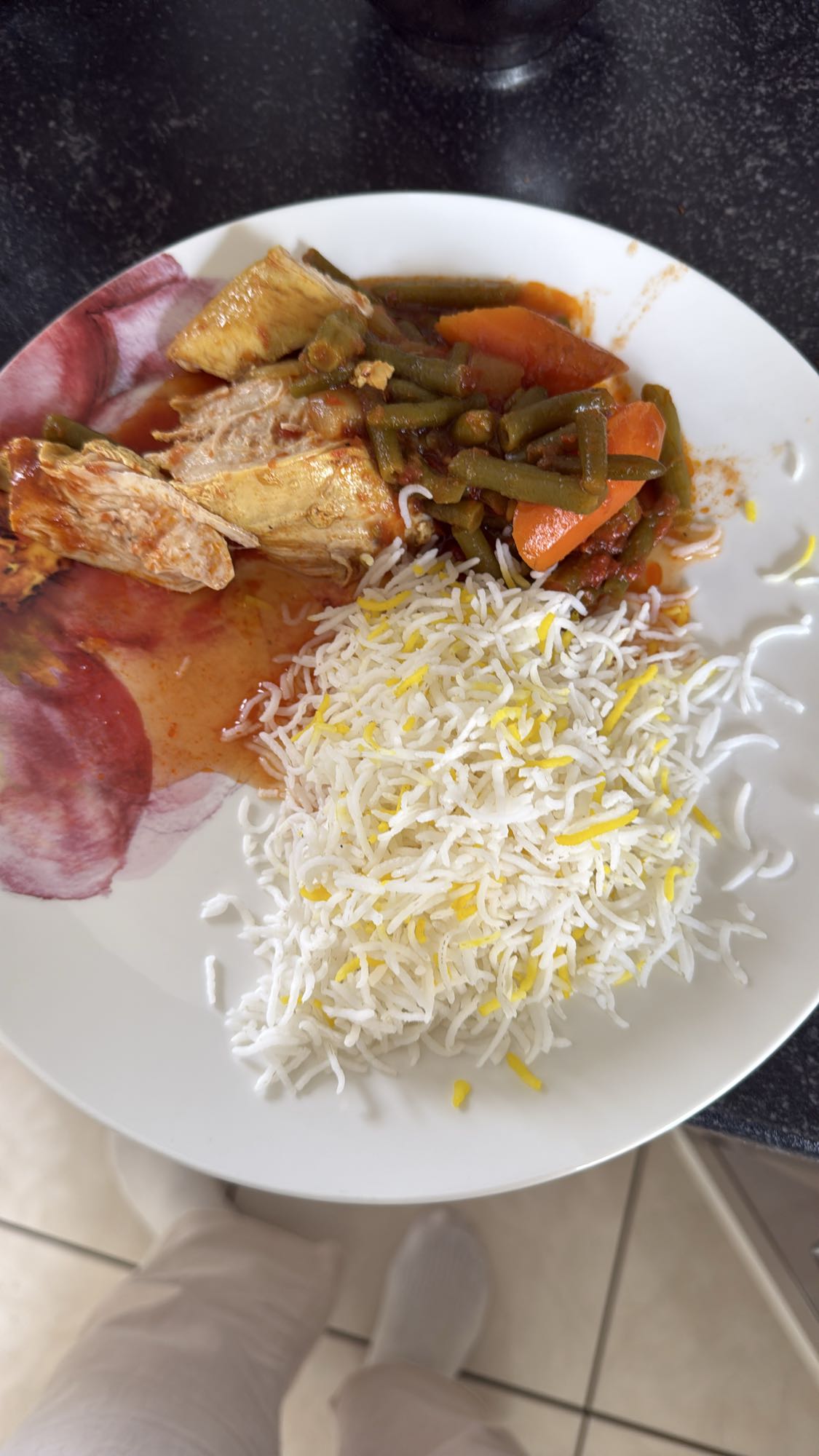 Kip met rijst en groenten