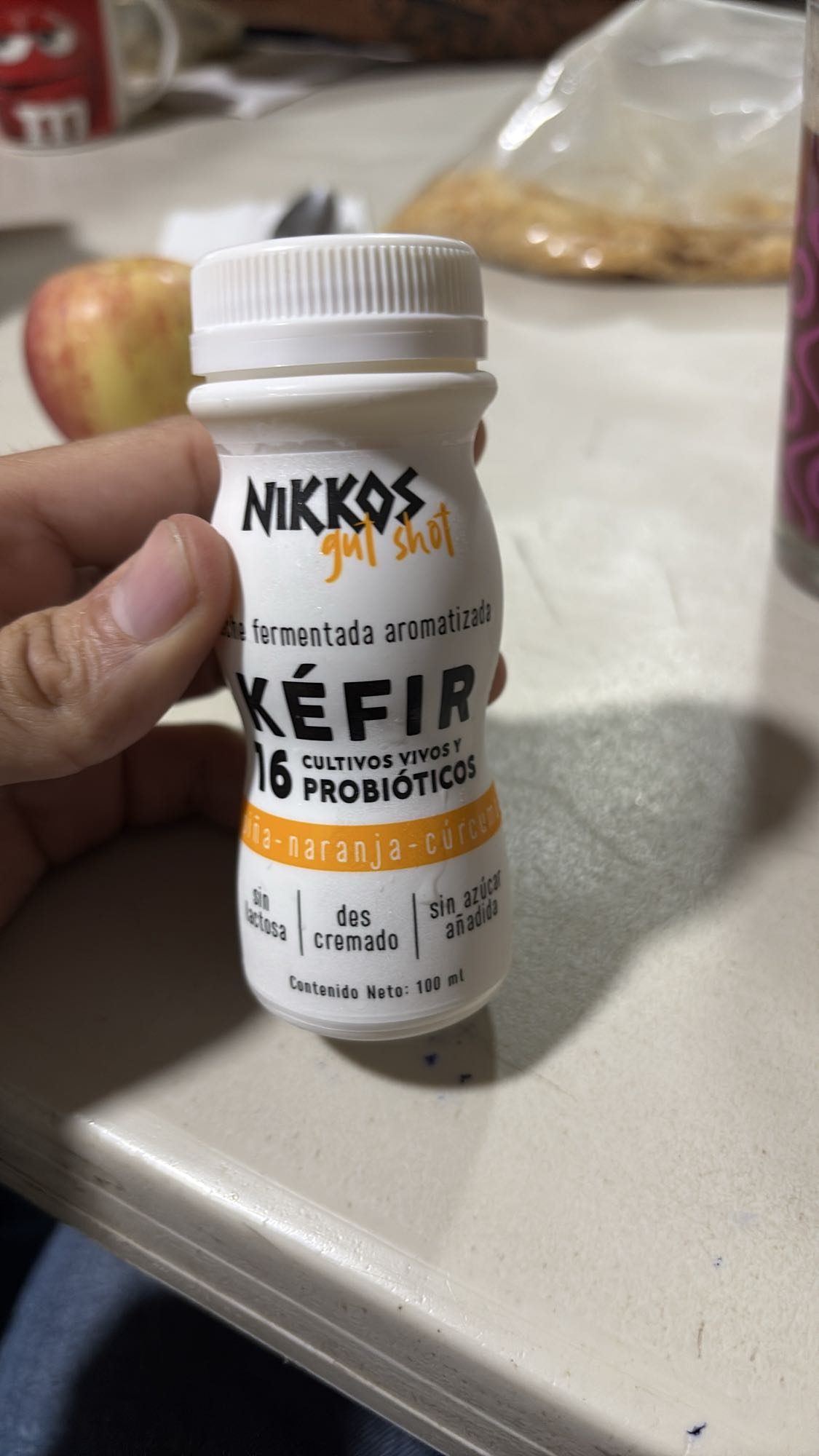 Kéfir con manzana y cereal