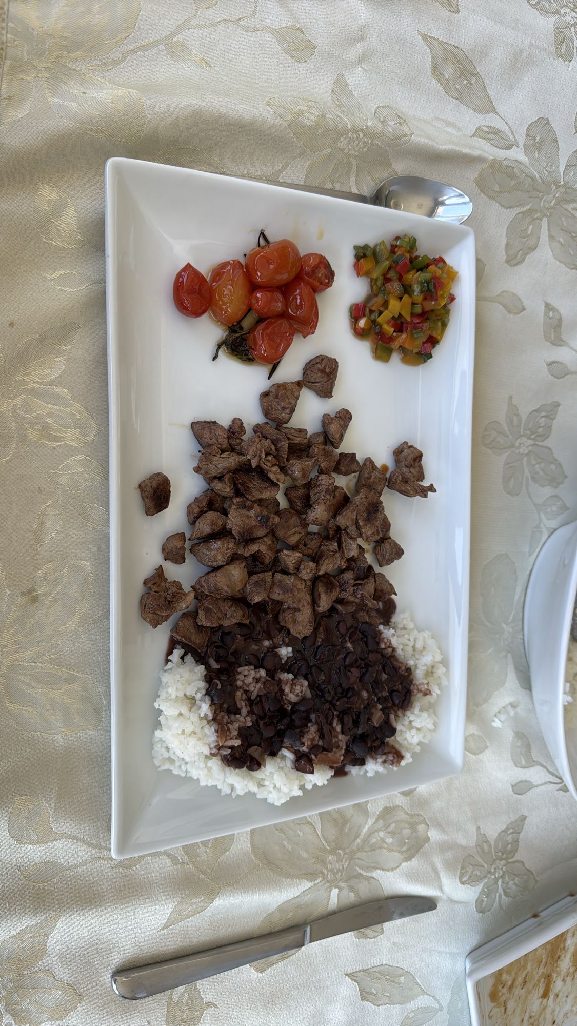 Carne con arroz y verduras