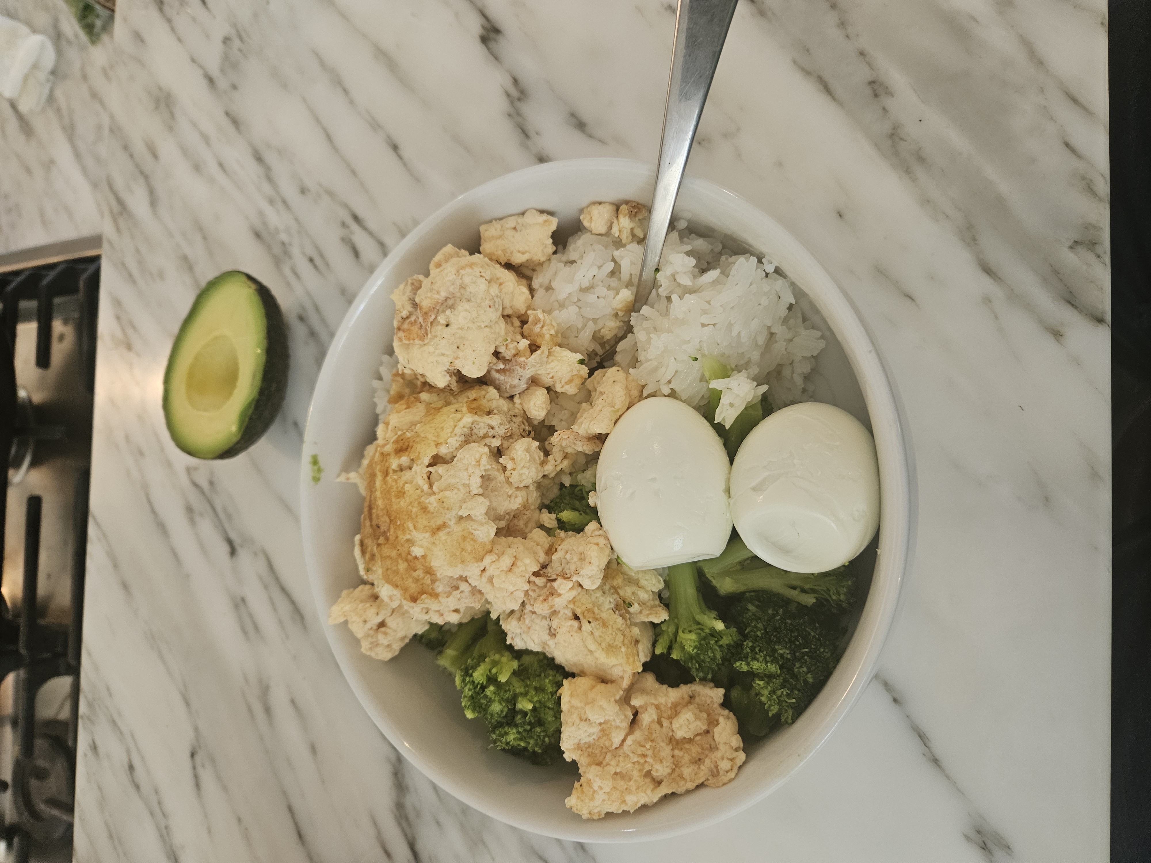 Egg Rice Broccoli Bowl