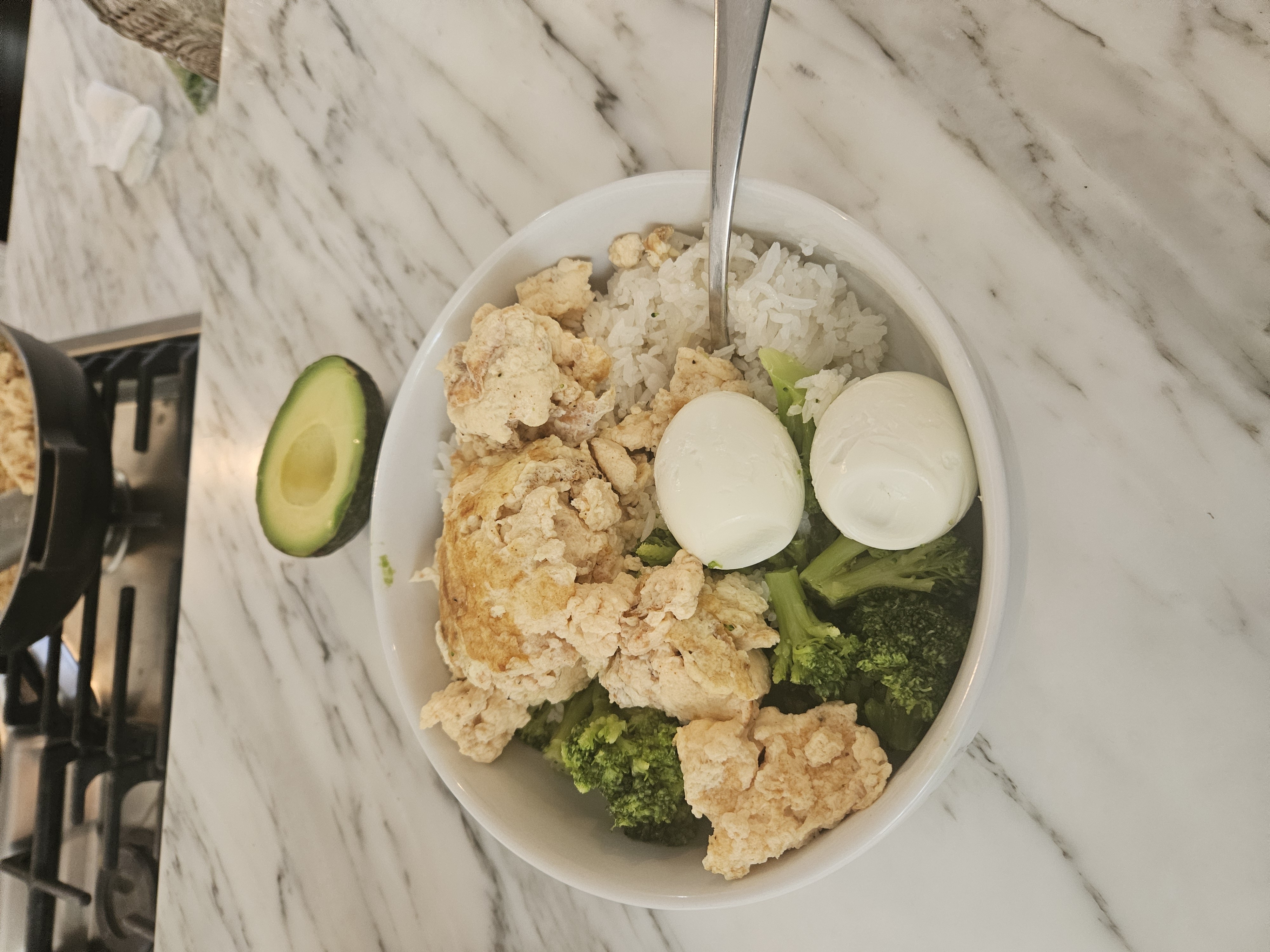 Egg Rice Broccoli Bowl
