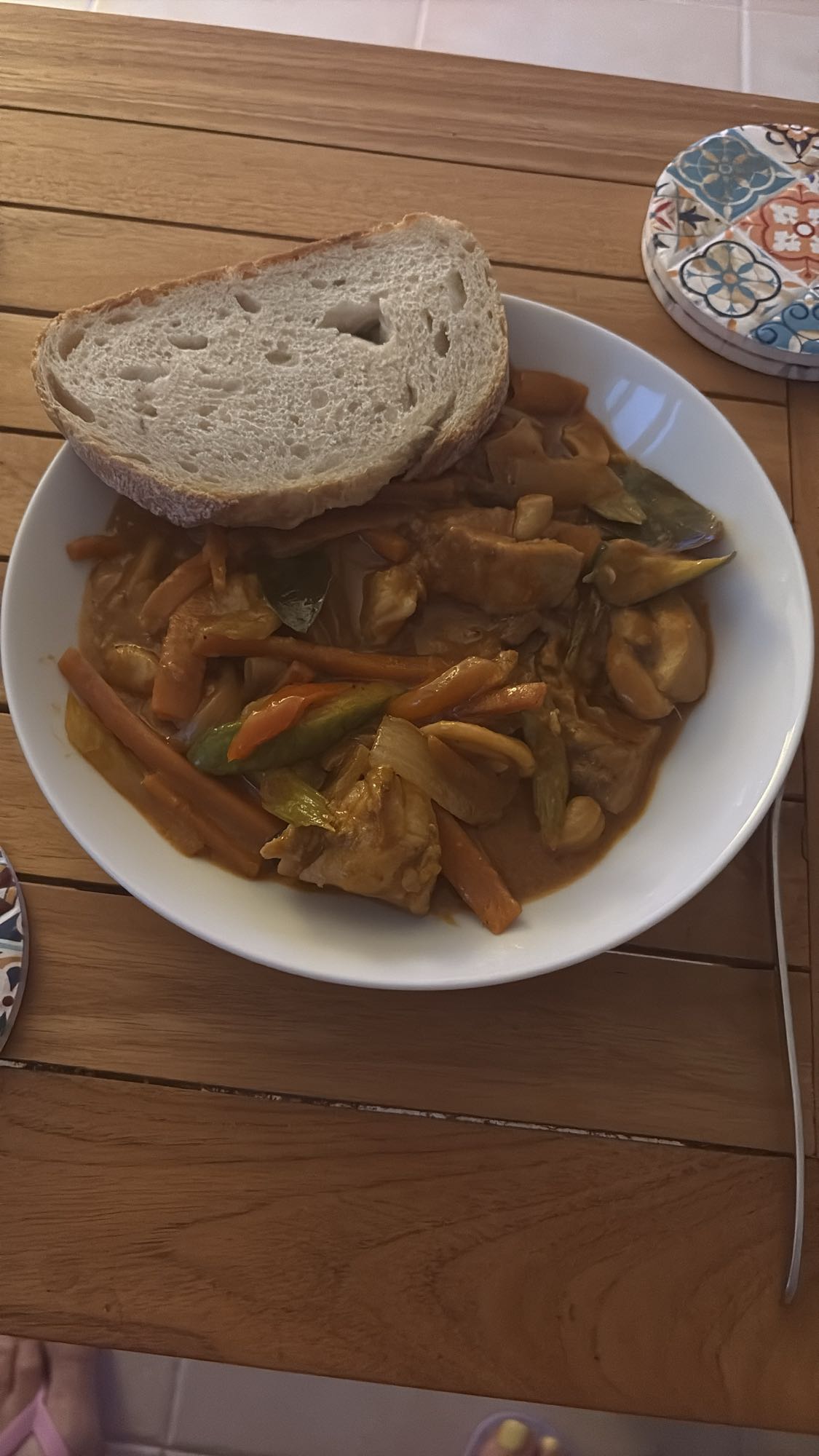 Chicken veggie stew & bread