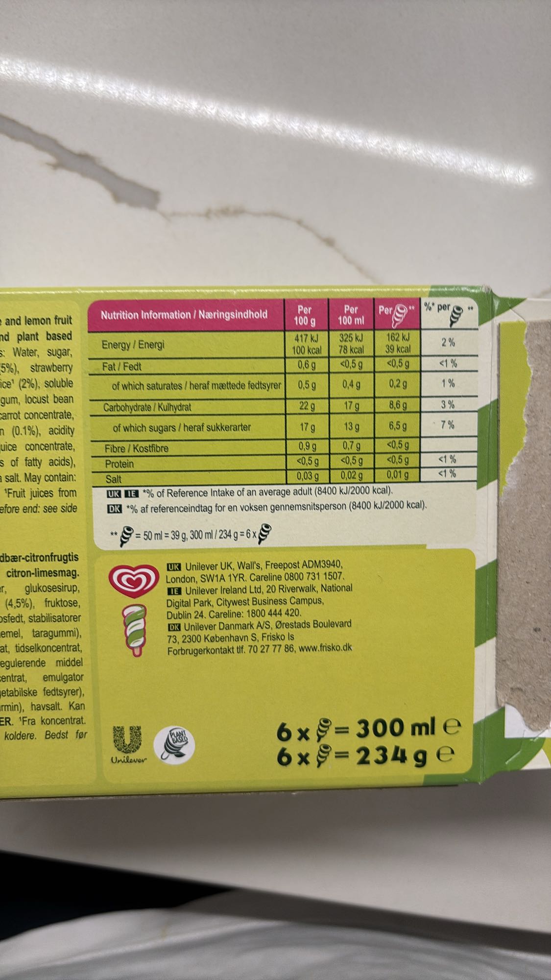 Lime Strawberry Ice Lolly