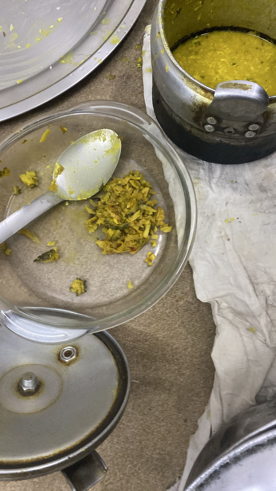 Dal with cabbage sabzi