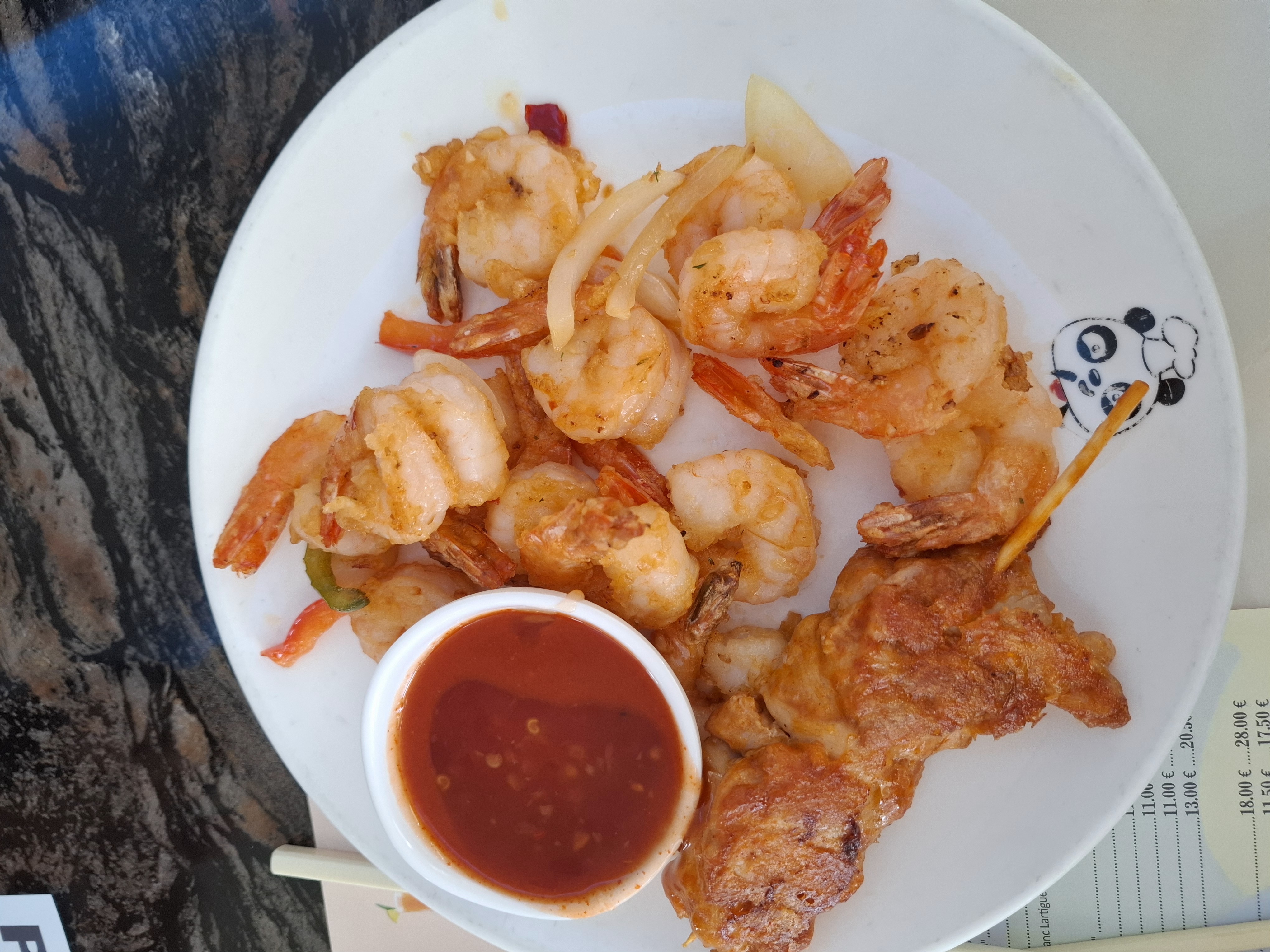 Crevettes et brochette