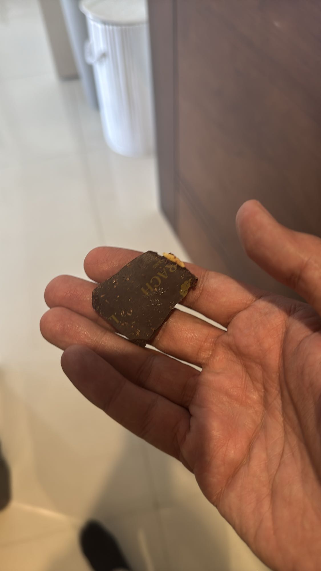 Dark chocolate piece