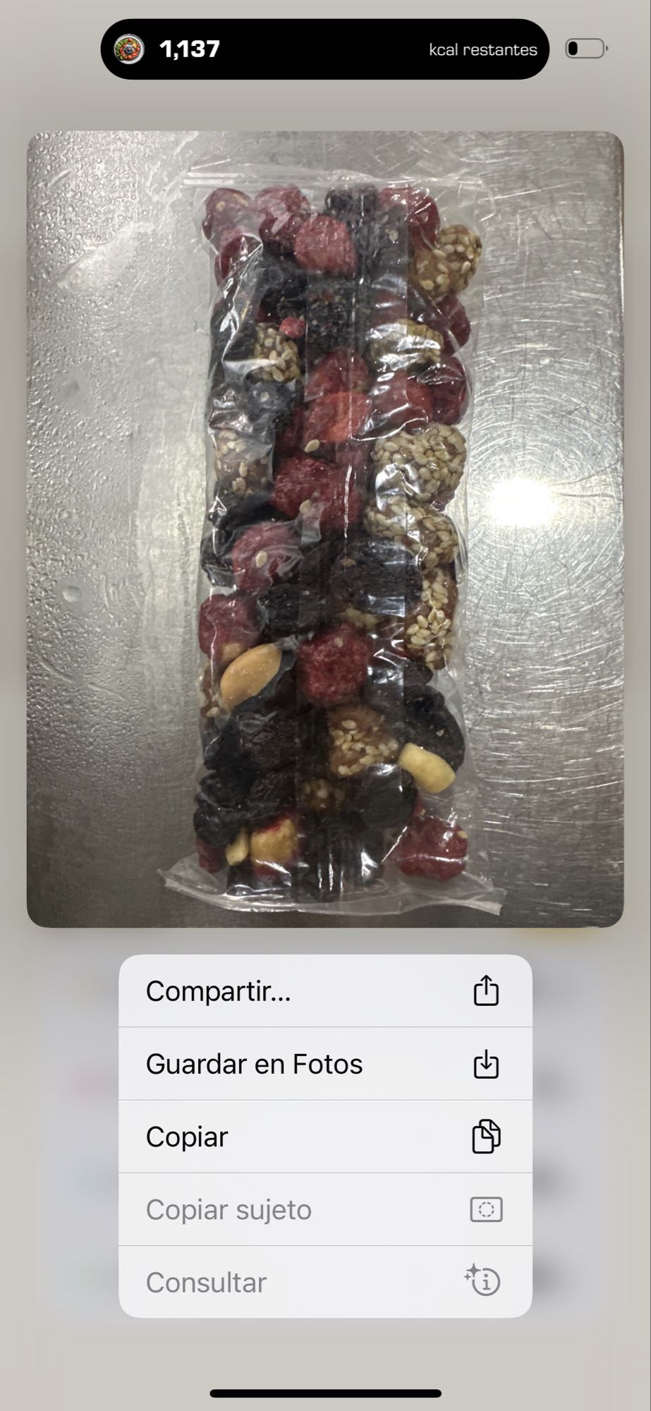 mezcla frutos secos y bayas