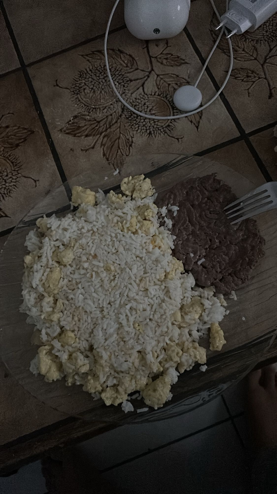 Riz, œufs et steak