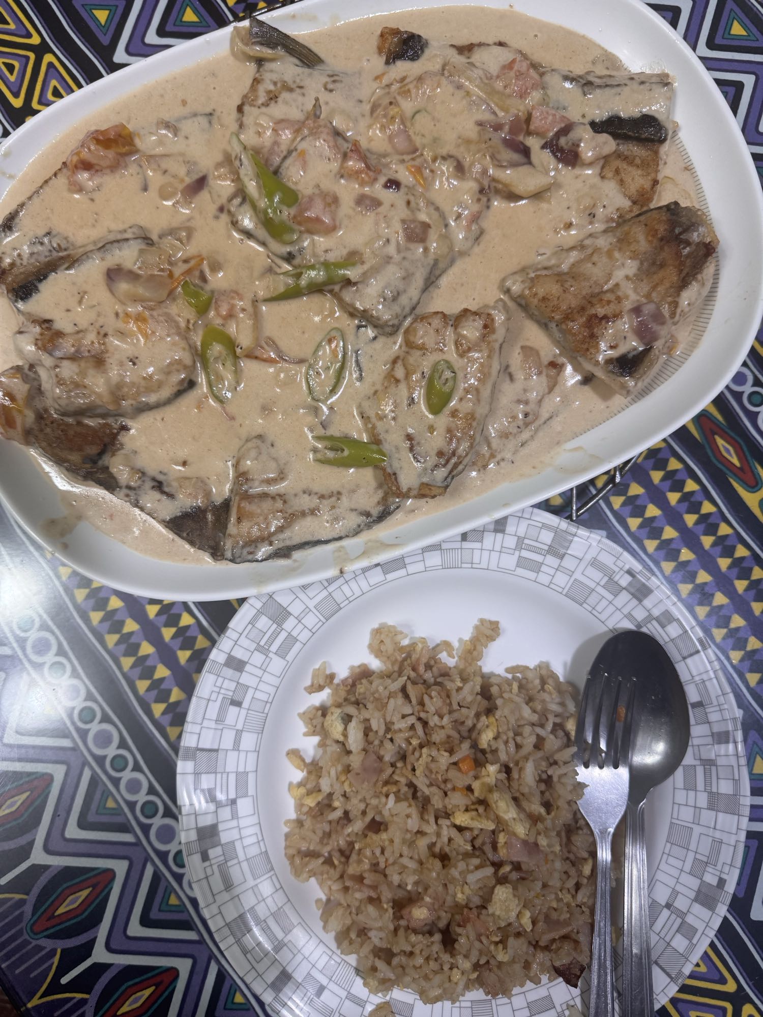 Fish in coconut sauce w/ rice