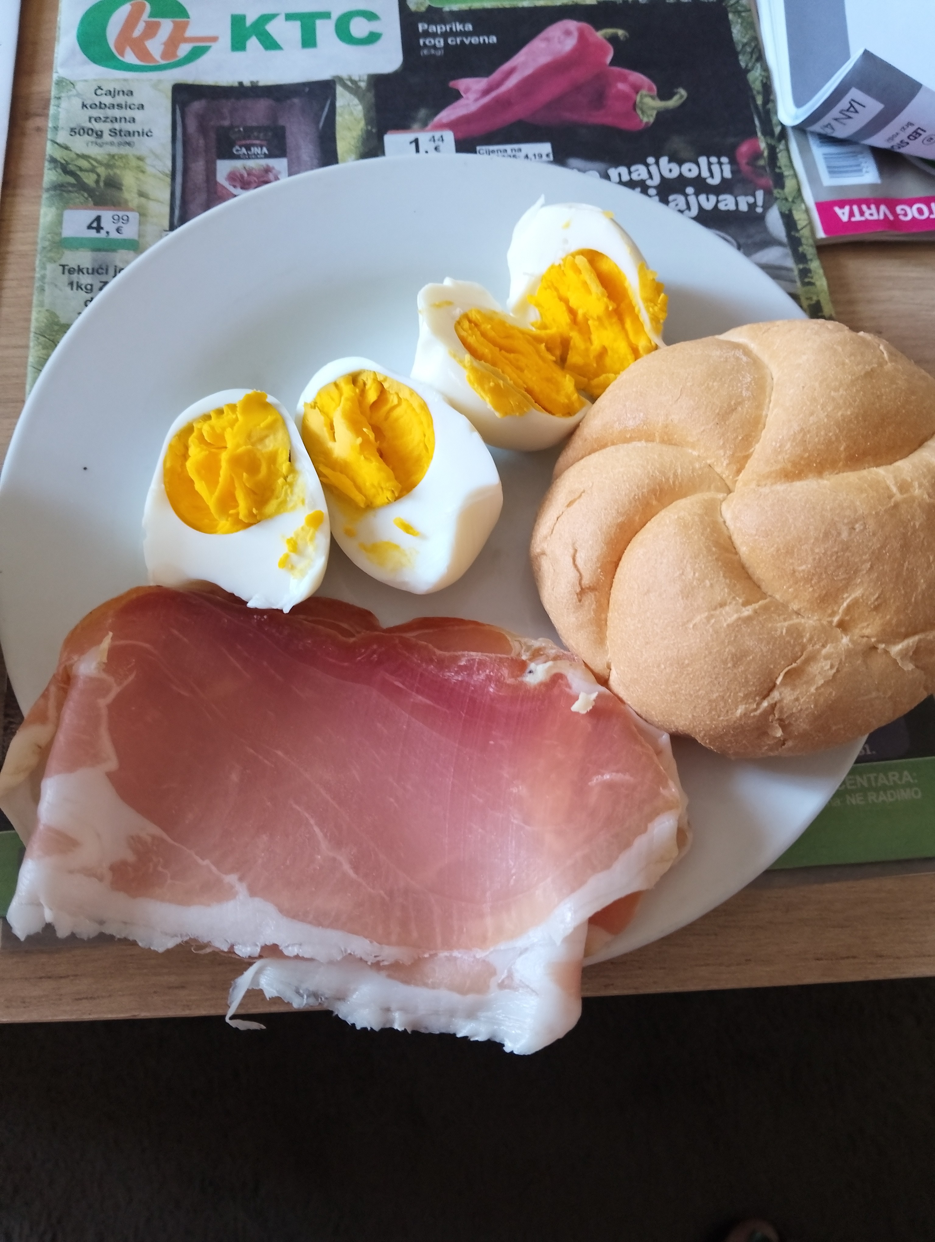 Eggs Ham and Bread
