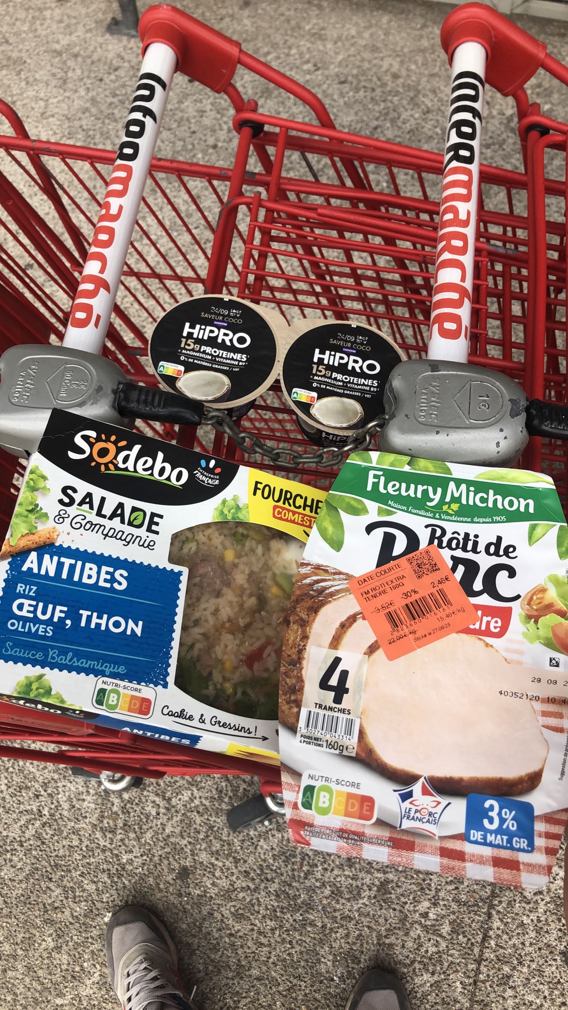 Salade Antibes et rôti porc